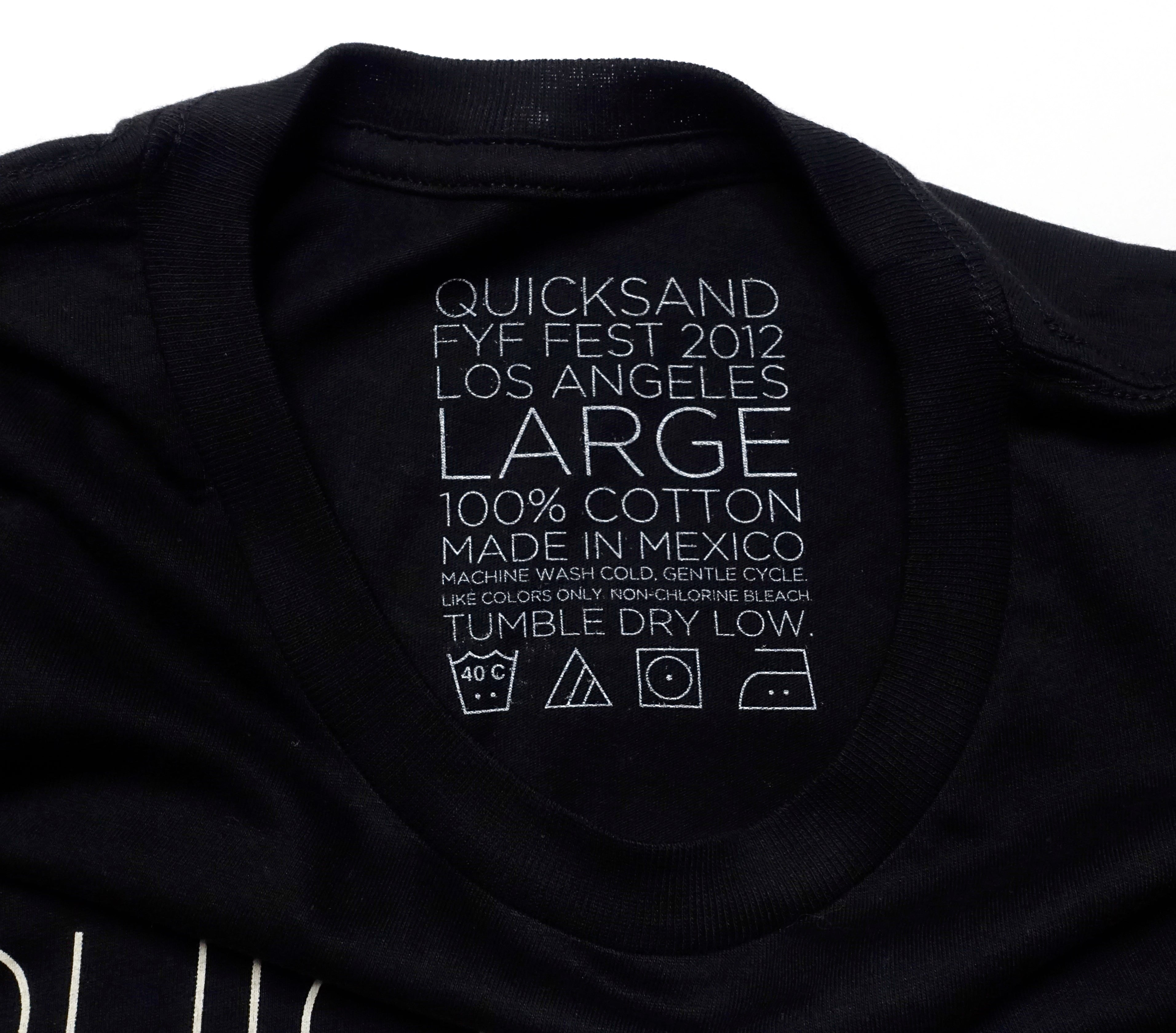 Quicksand – FYF 2012 Live Photo Tour Shirt Size Large