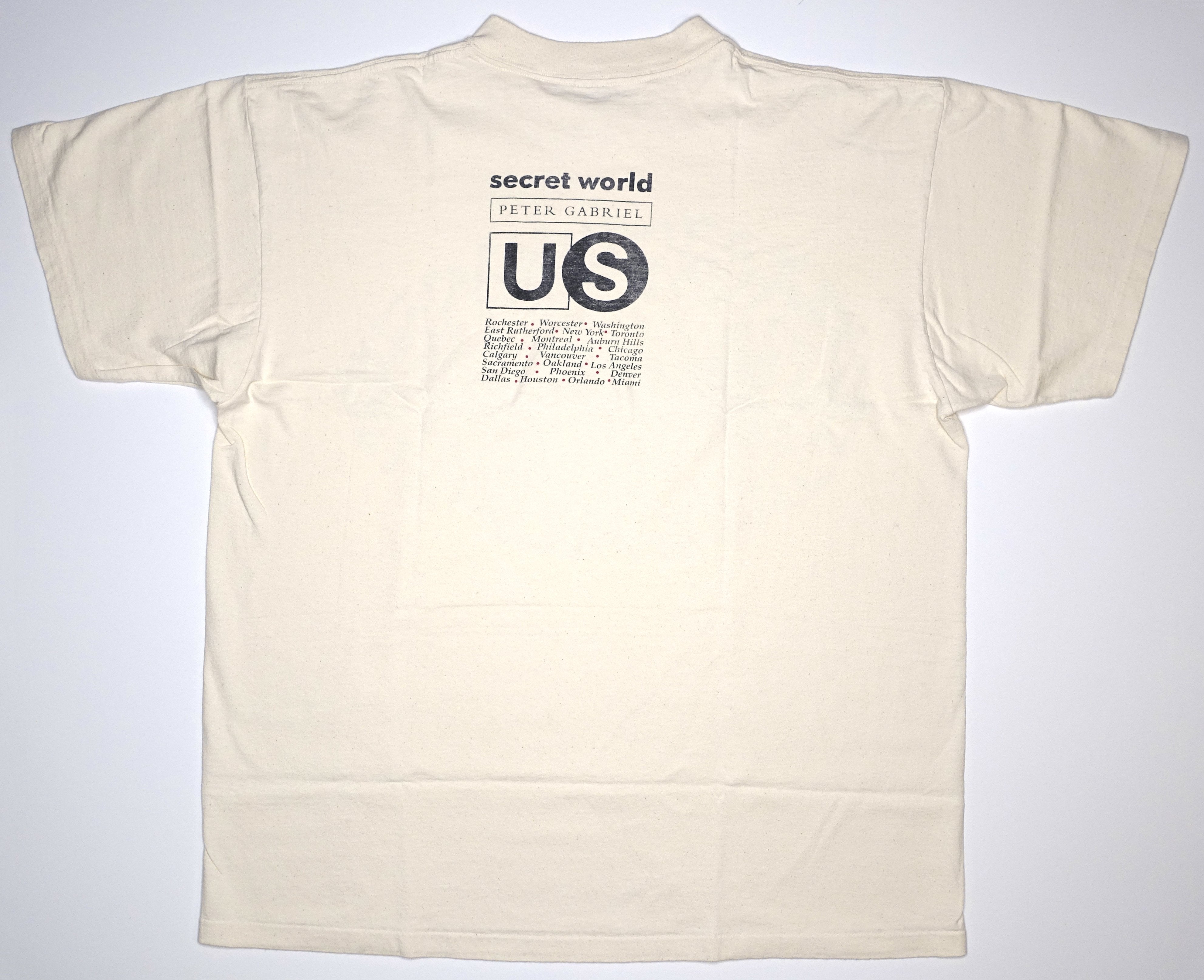 Peter Gabriel - Secret World US 1992 Tour Shirt Size XL