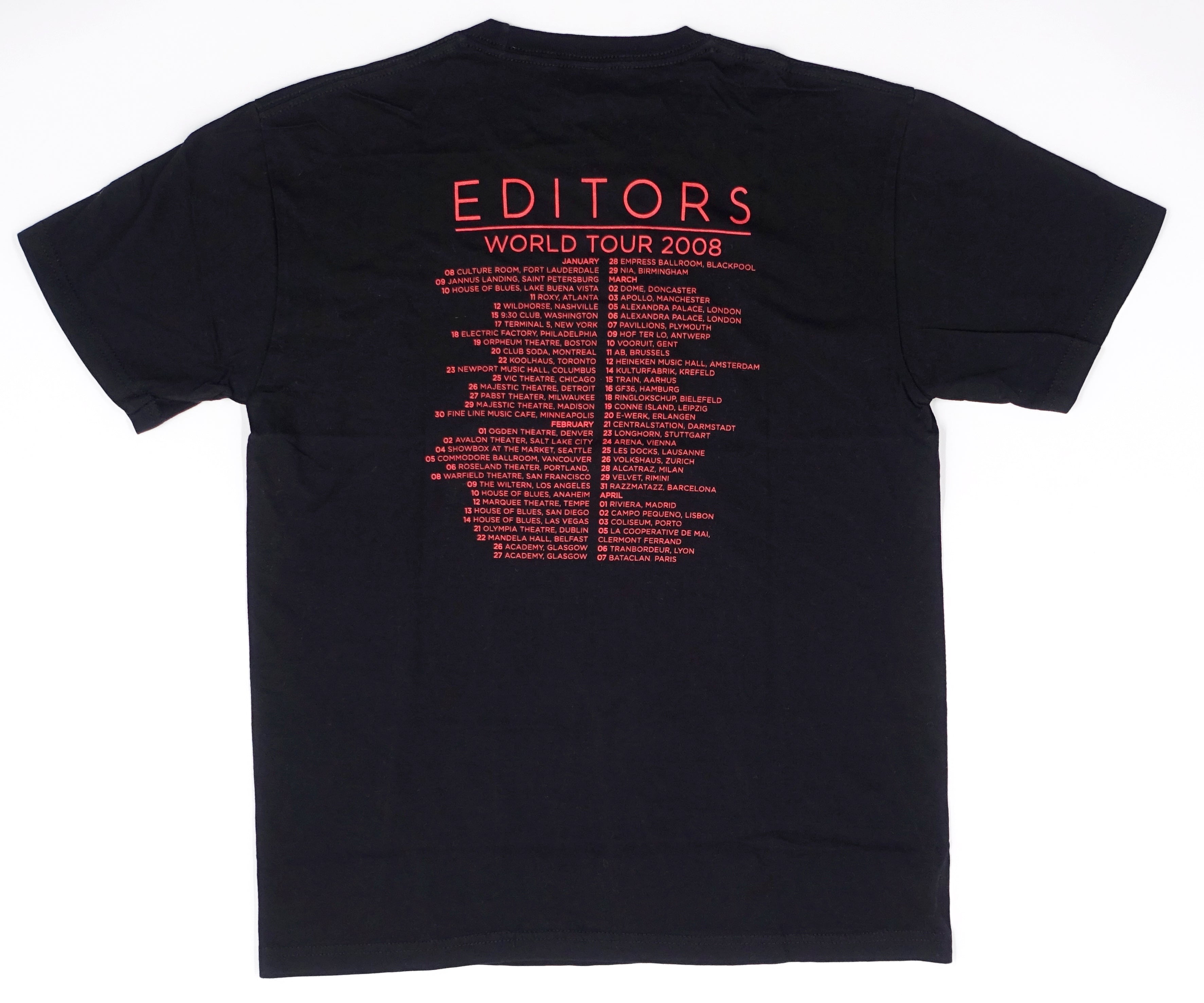 Editors - An End Has A Start World Digital Blocks Tour 2008 Tour Shirt Size Medium