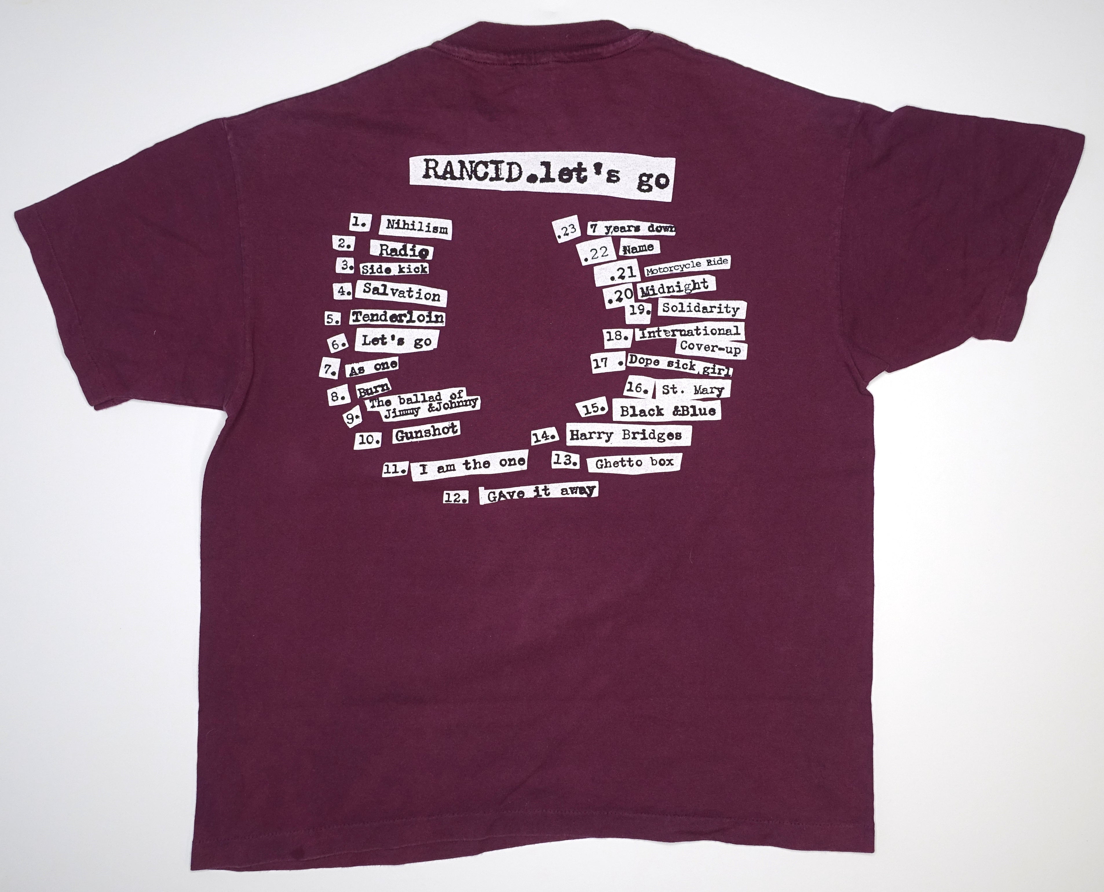 Rancid - Let's Go 1994 Tour Shirt Size XL