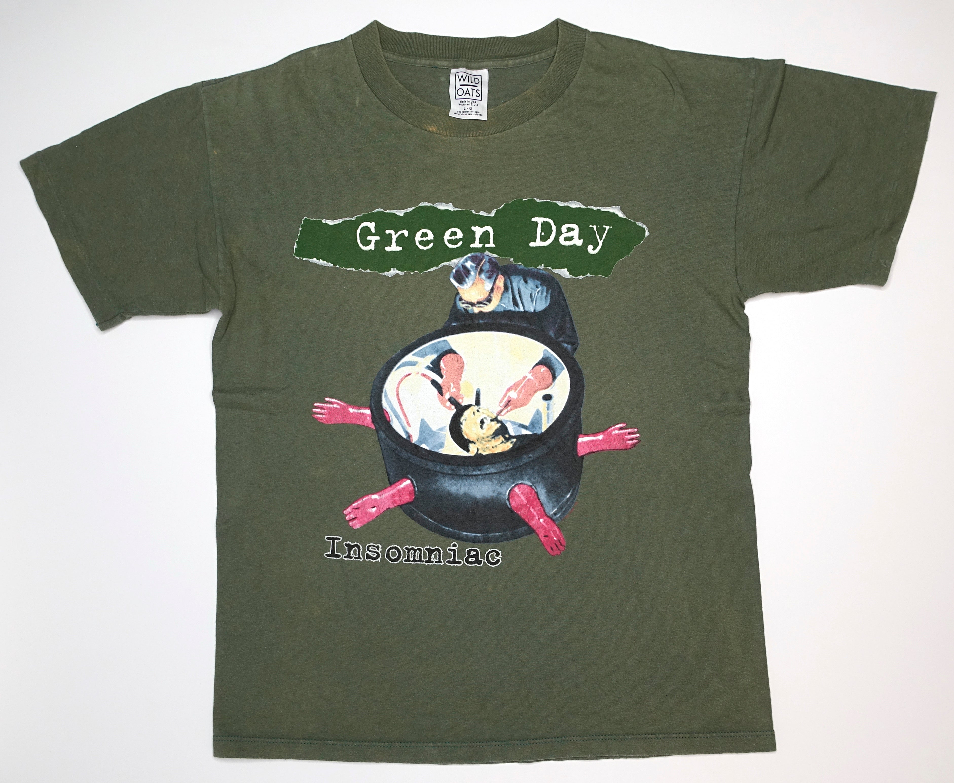 Green Day - Insomniac 1995 World Tour Shirt Size Large