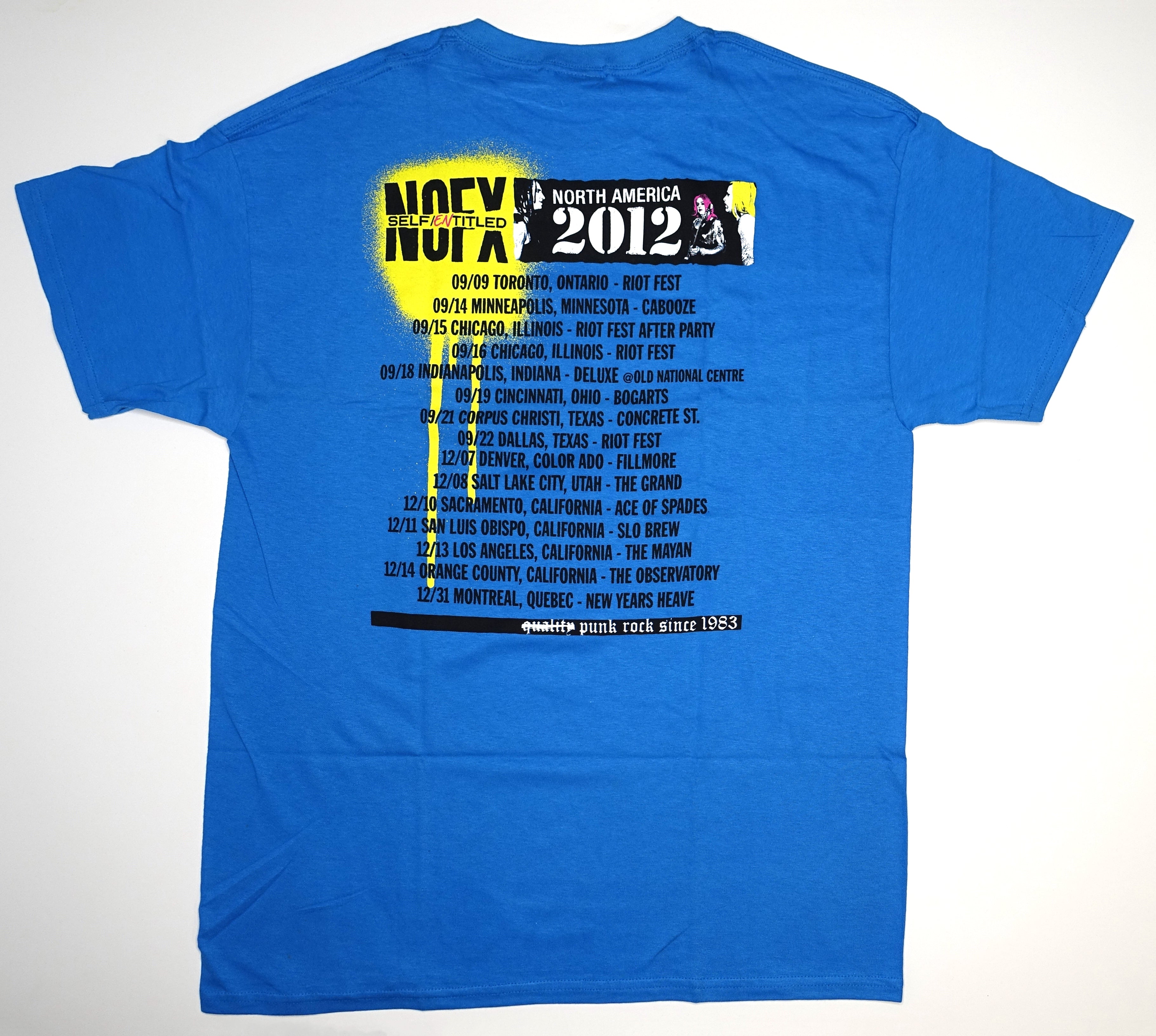 NOFX - Self Entitled 2012 Tour Shirt Size Large