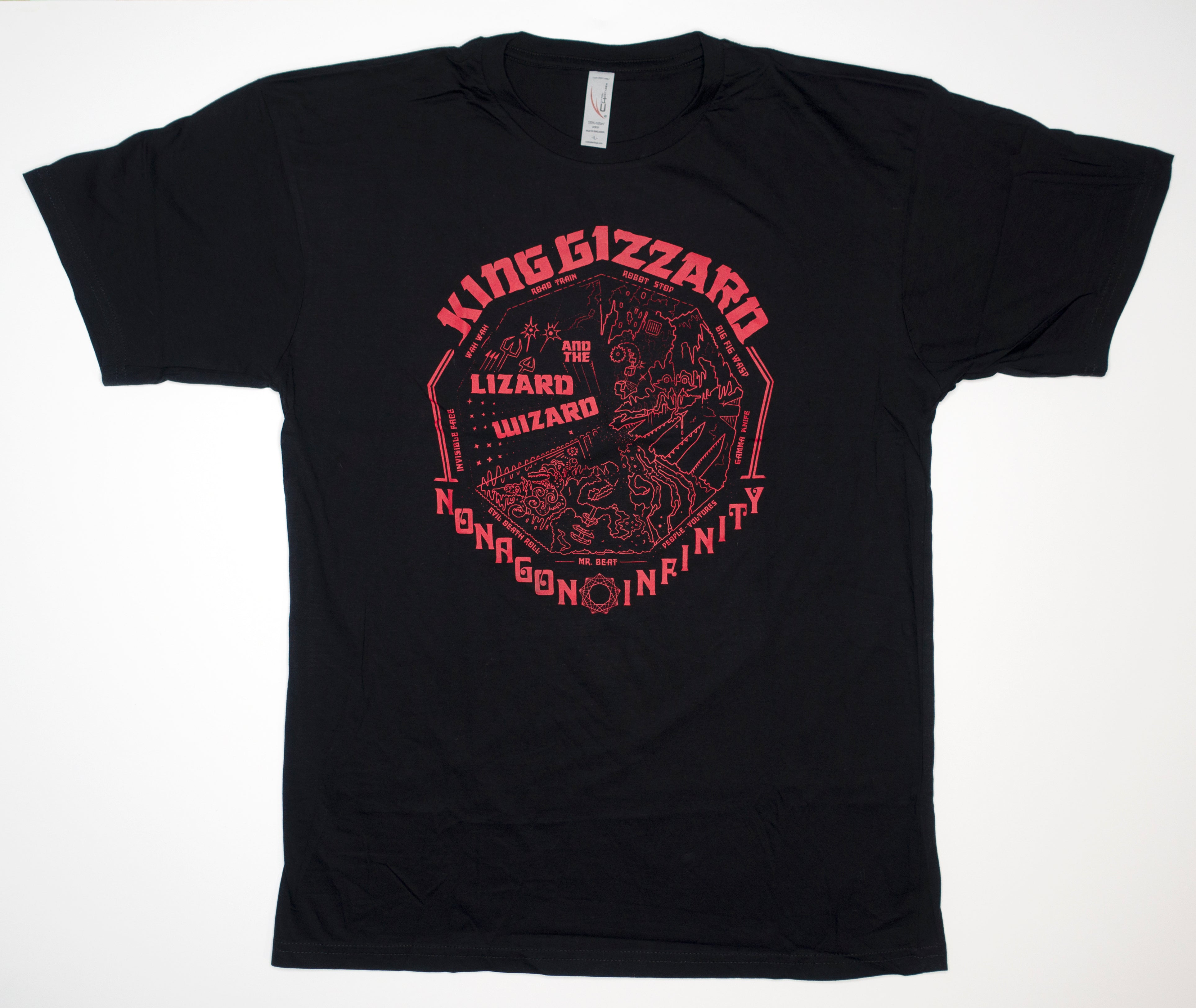 King Gizzard & The Lizazrd Wizard - Nonagon Mono Tour Shirt Size Large (Black)