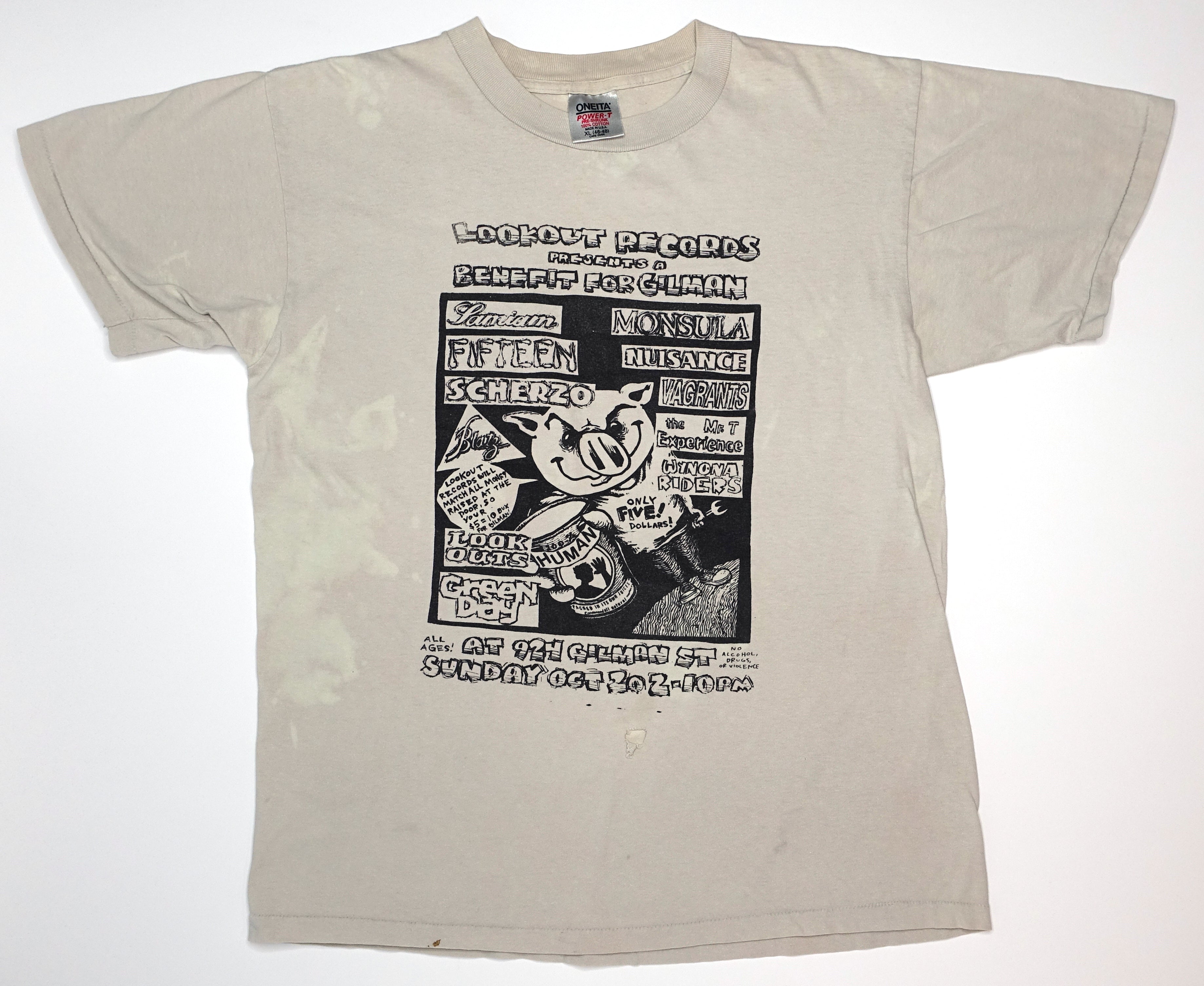 Lookout Records - "Lookout Fest" Benefit For Gilman St. Oct. 1991 Shirt Size Large