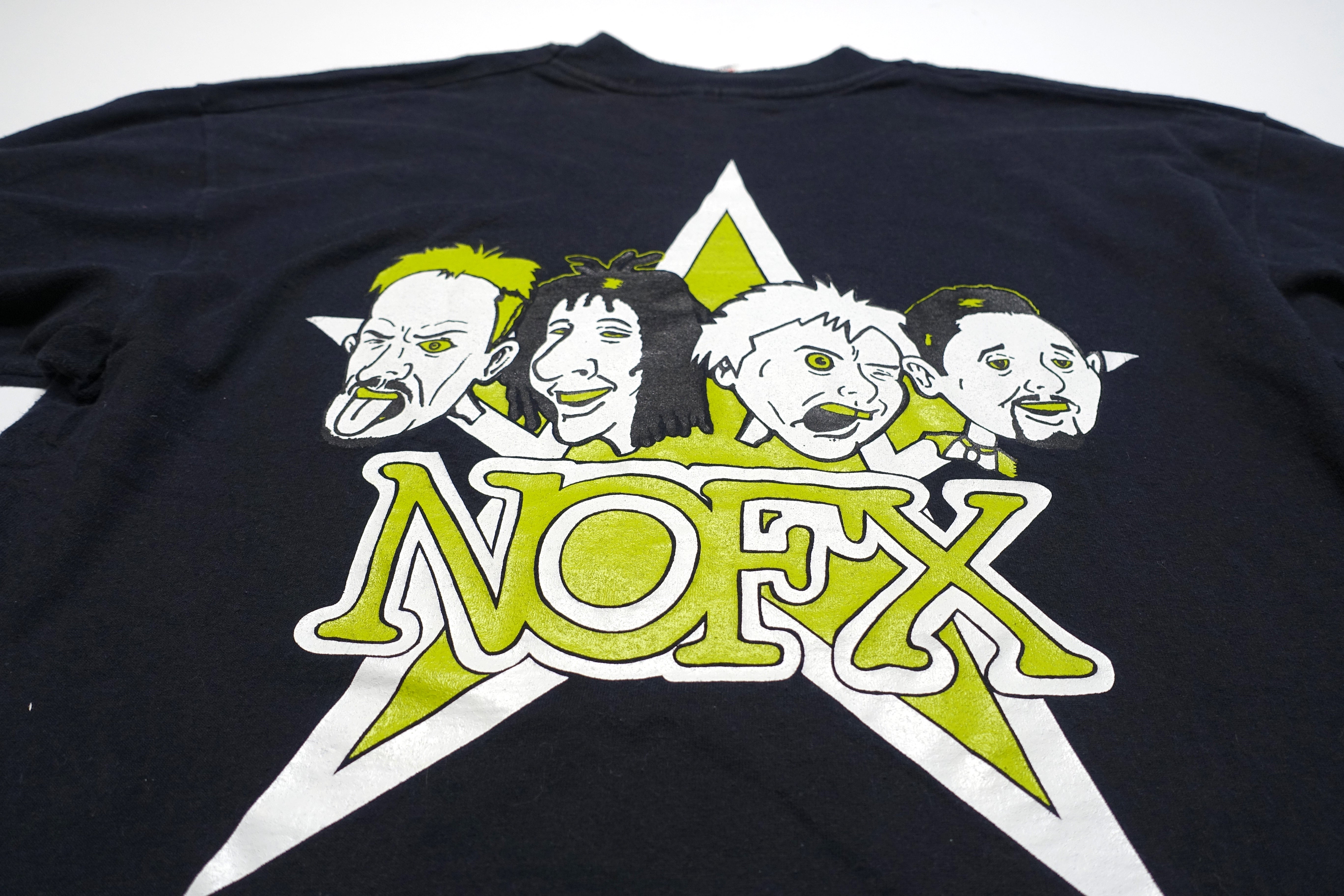 NOFX - Longest Line / Cartoon Star 90's Long Sleeve Tour Shirt Size Large