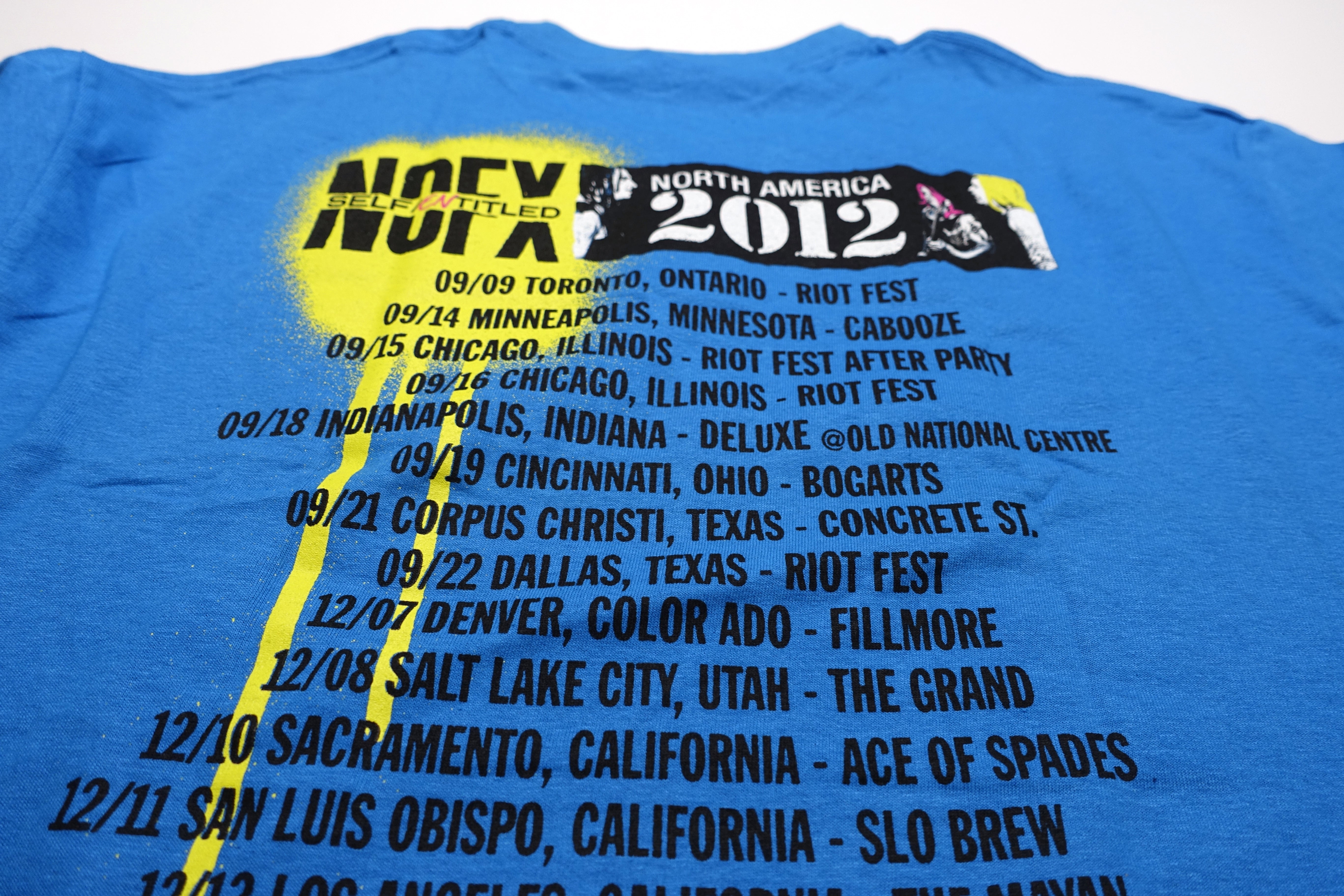 NOFX - Self Entitled 2012 Tour Shirt Size Large