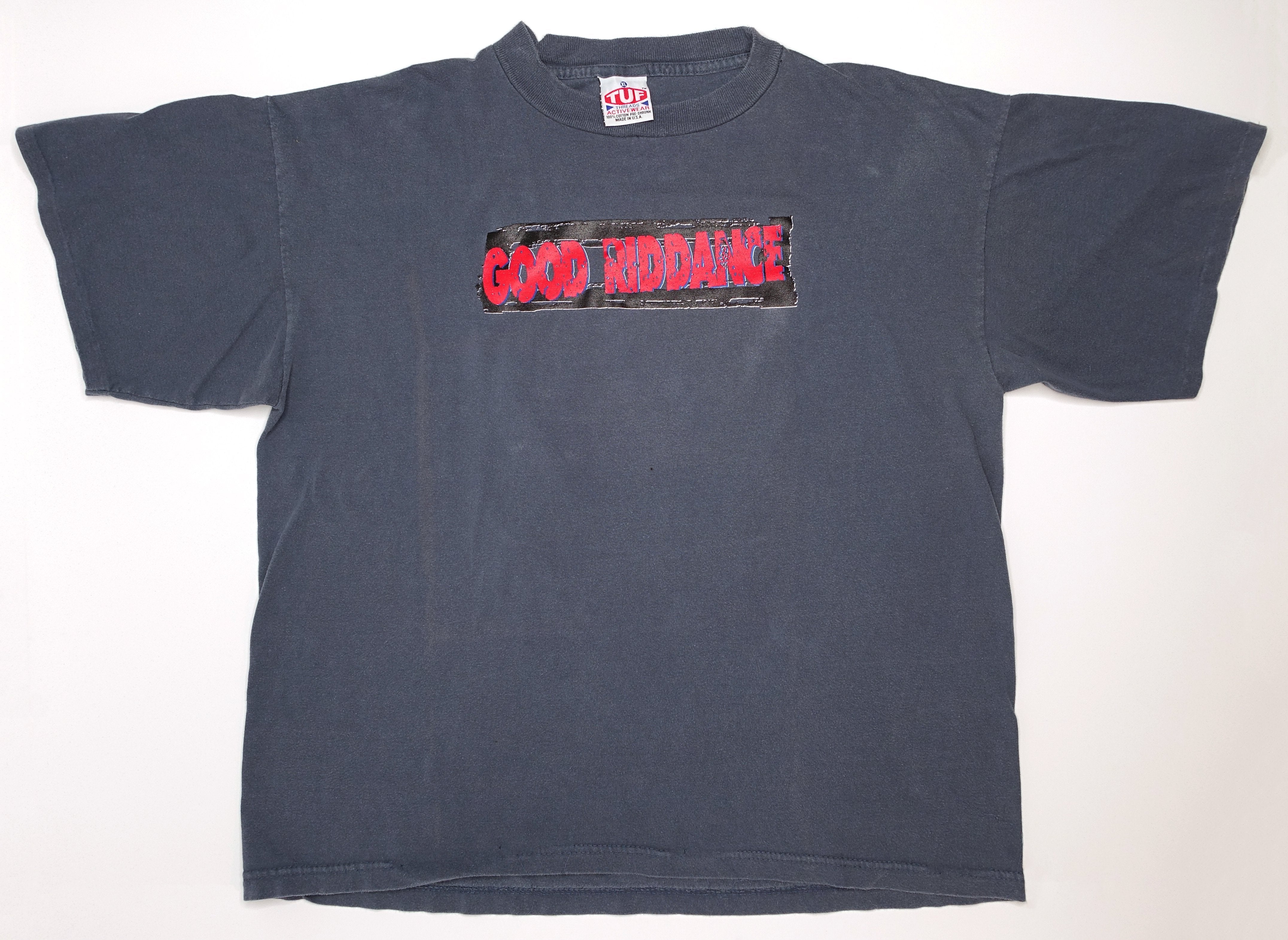 Good Riddance - A Comprehensive Guide To Moderne Rebellion 1996 Tour Shirt (Grey / Blue)Size XL