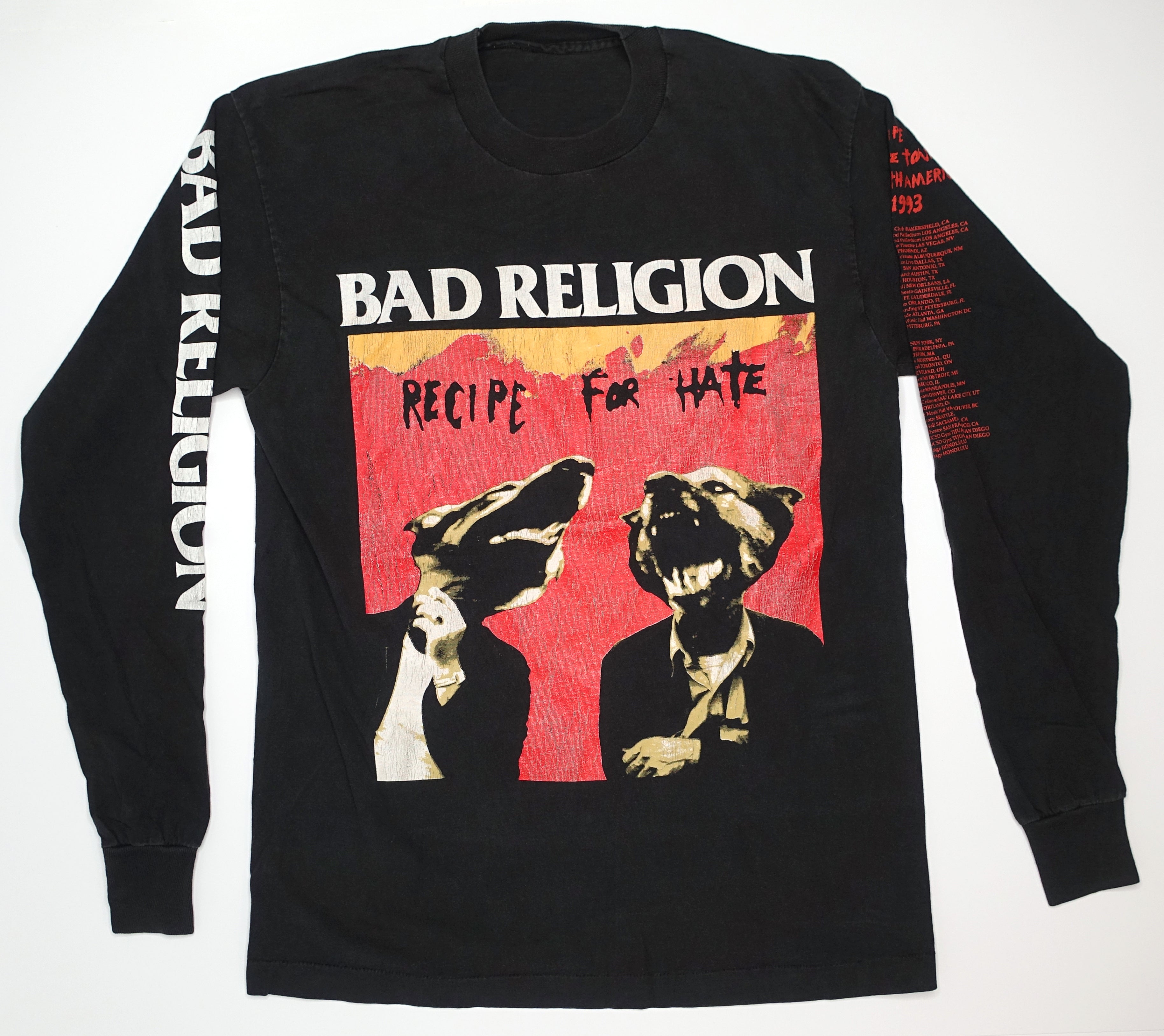 Bad Religion - Recipe For Hate North America 1993 Tour Long Sleeve Shirt Size Large