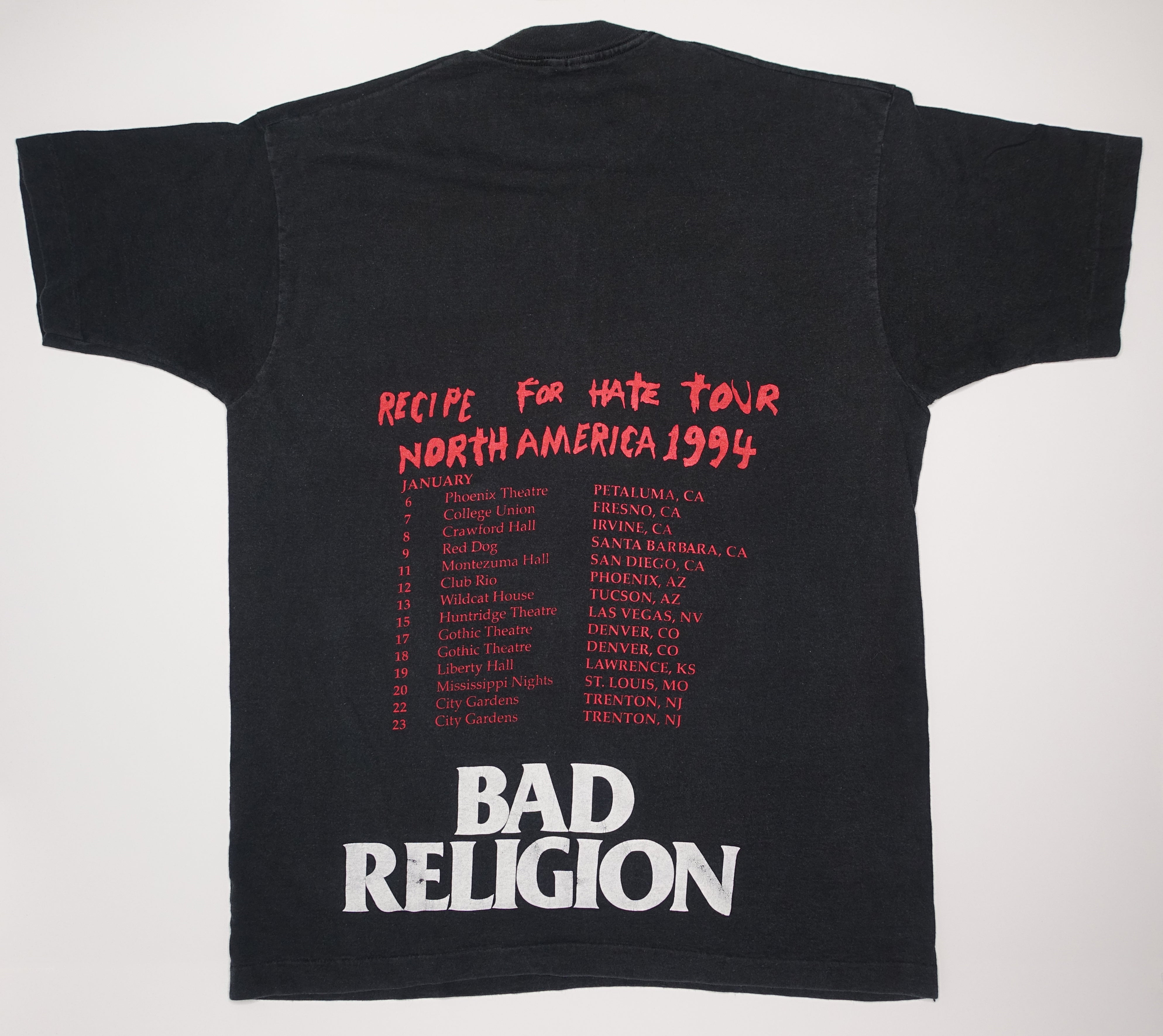 Bad Religion - Recipe For Hate 1994 North American Tour Shirt Size XL