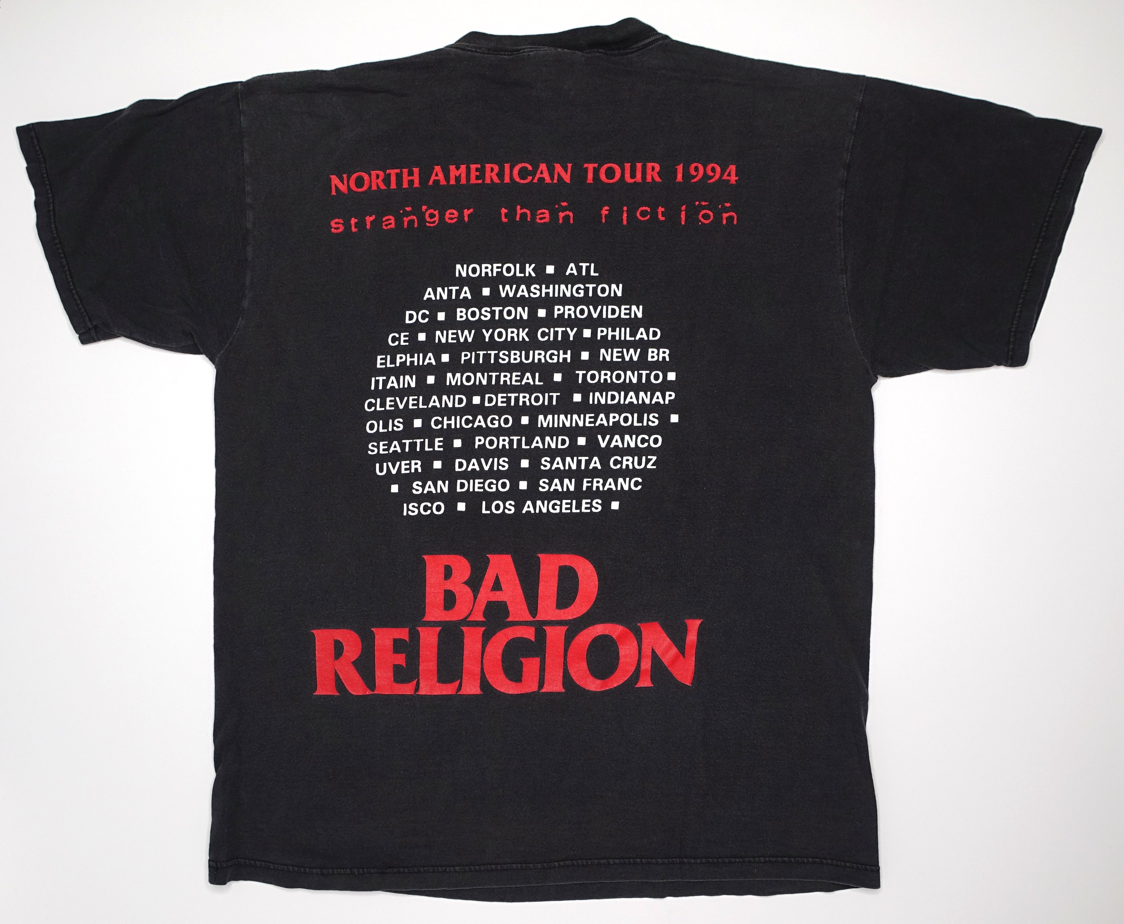 Bad Religion - Stranger Than Fiction 1994 North American Tour Shirt Size XL