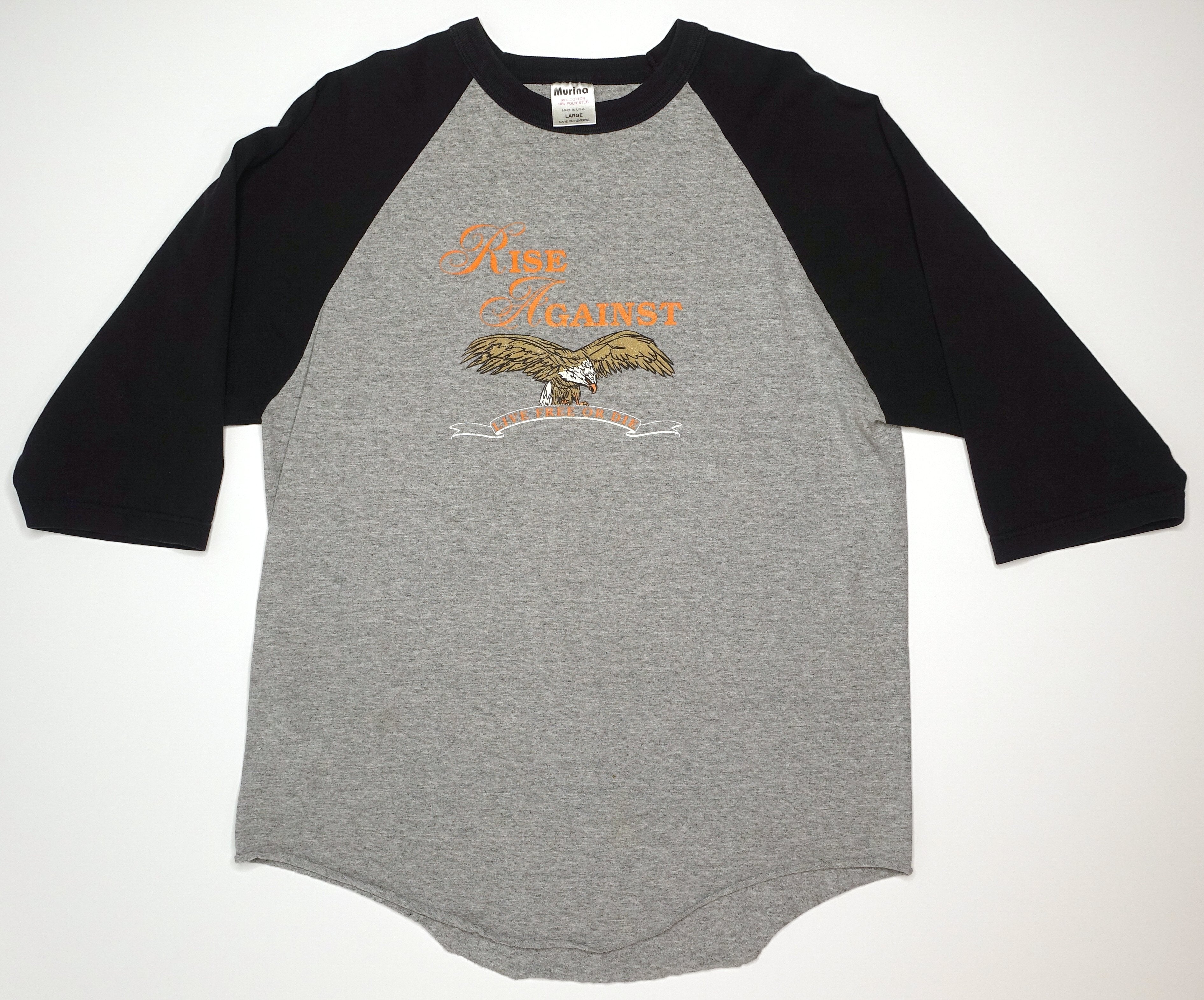 Rise Against – Live Free Or Die Raglan Tour Shirt Size Large