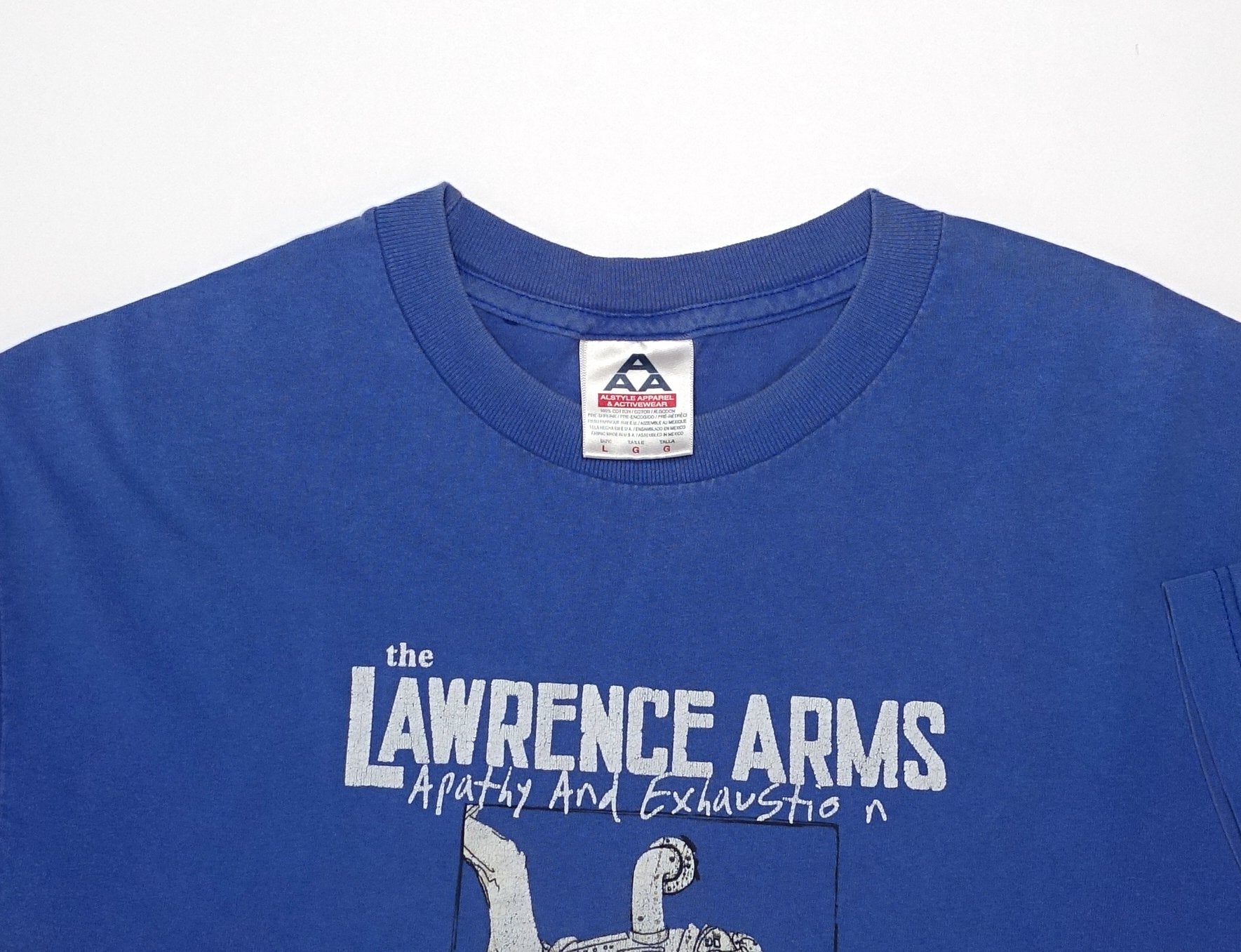 Lawrence Arms – Apathy And Exhaustion 2002 Tour Shirt Size Large