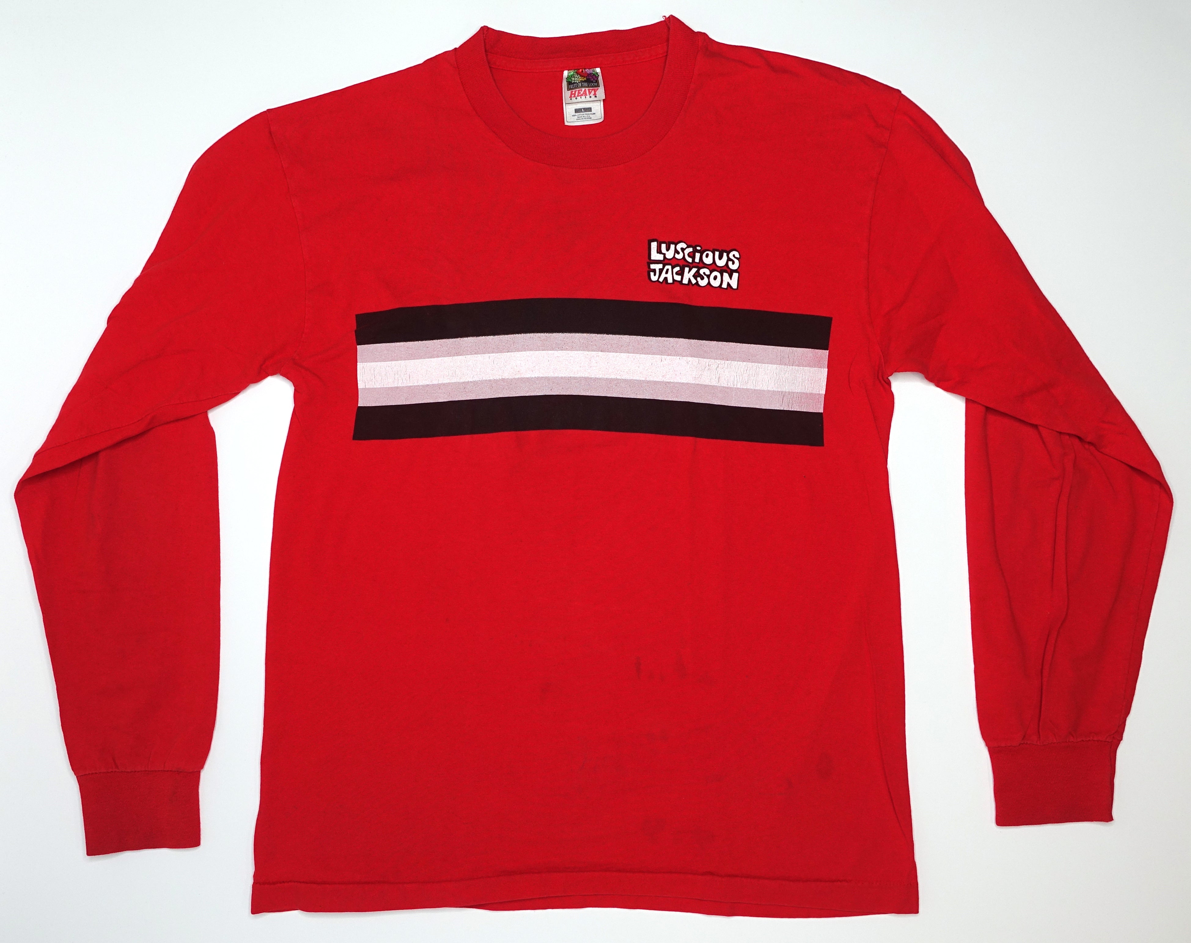 Luscious Jackson - Chest Stripes Tour Long Sleeve Shirt Size Large