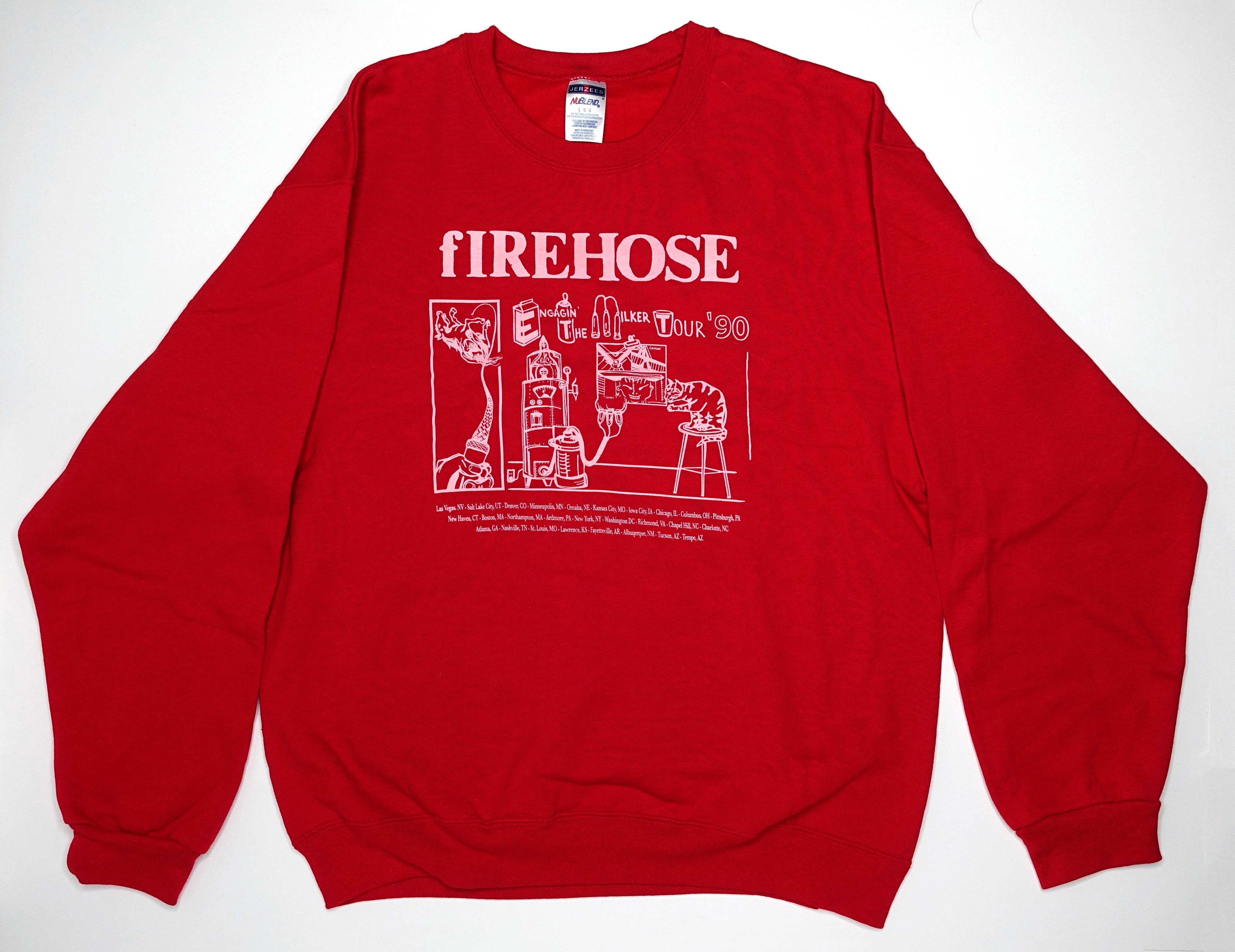 fIREHOSE - Engagin' the Milker 1990 Tour (Bootleg By Me) Sweat Shirt Size Large