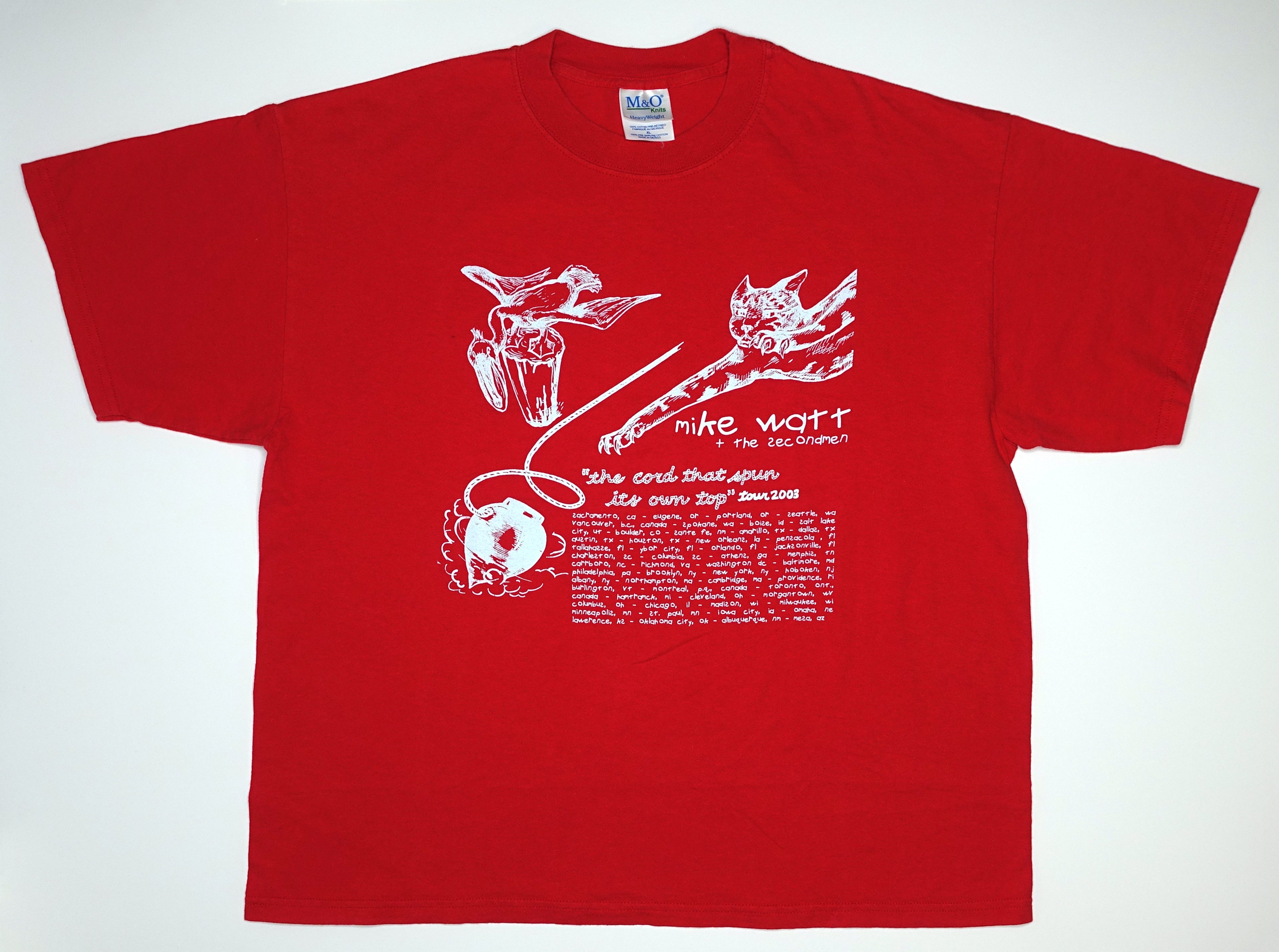 Mike Watt - The Cord That Spun Its Own Top 2003 Tour Shirt Size XL