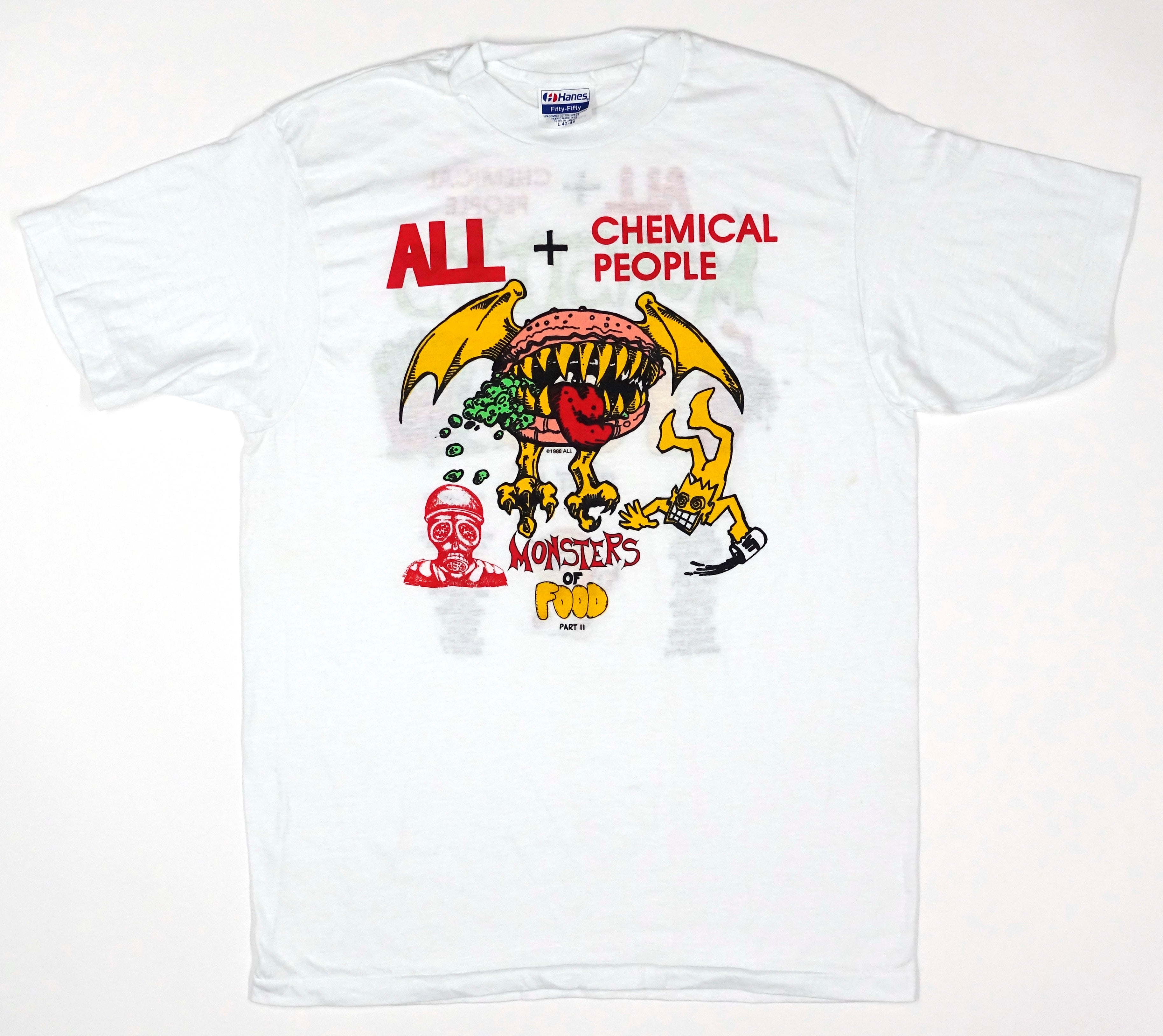 ALL + Chemical People - Monsters Of Food II 1988 Shirt Size Large