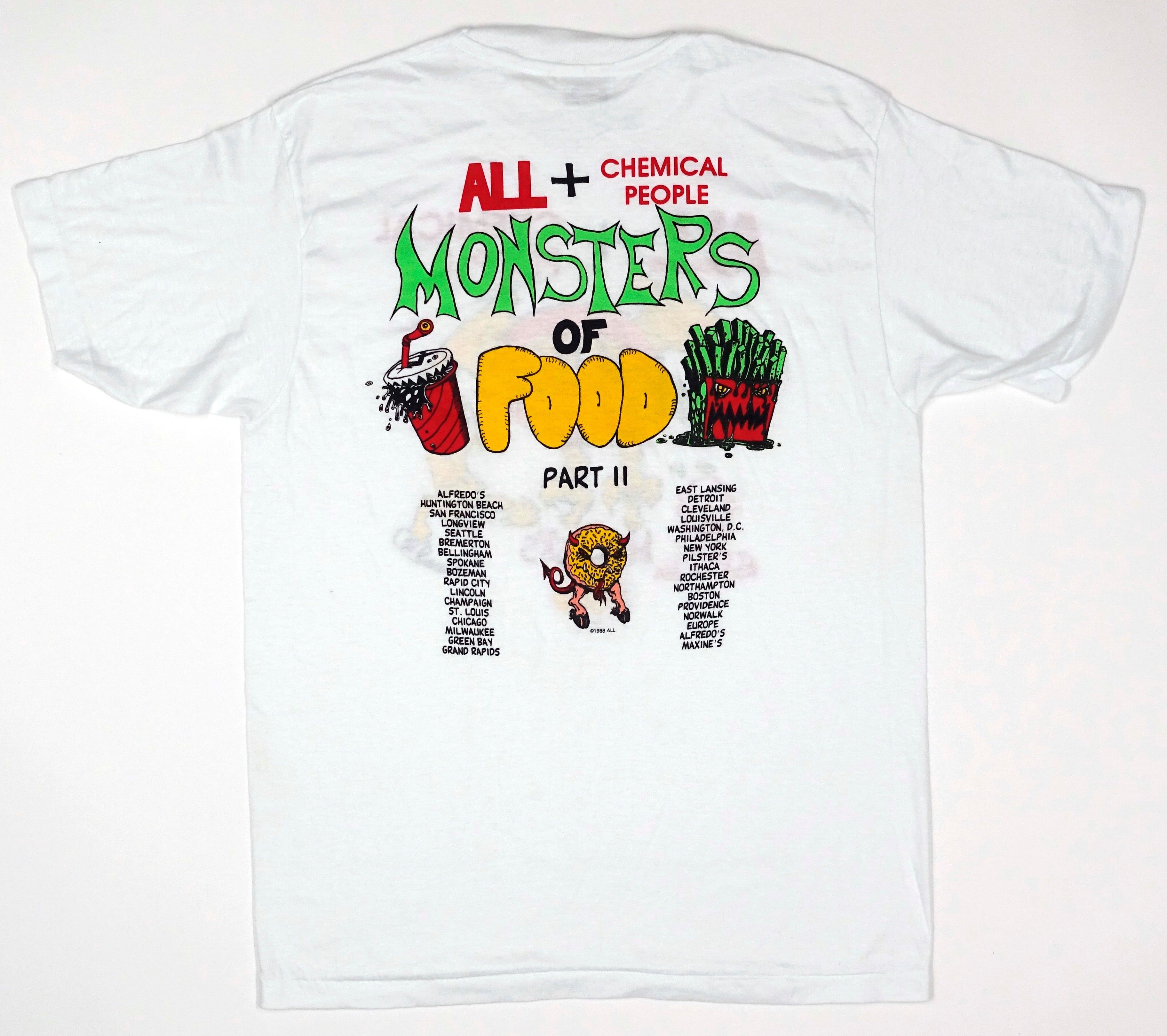 ALL + Chemical People - Monsters Of Food II 1988 Shirt Size Large