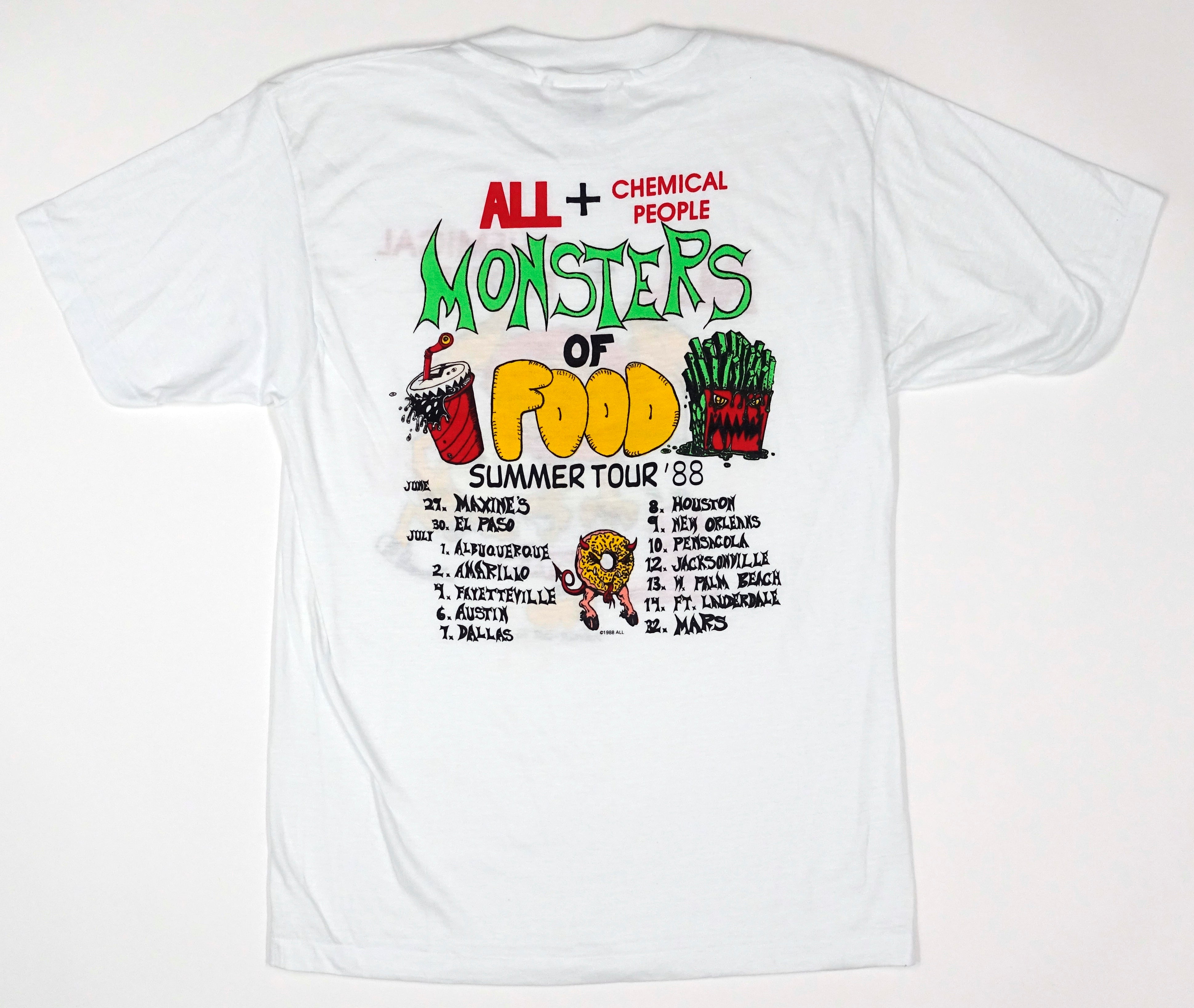 ALL + Chemical People - Monsters Of Food I Summer 1988 Shirt Size Large