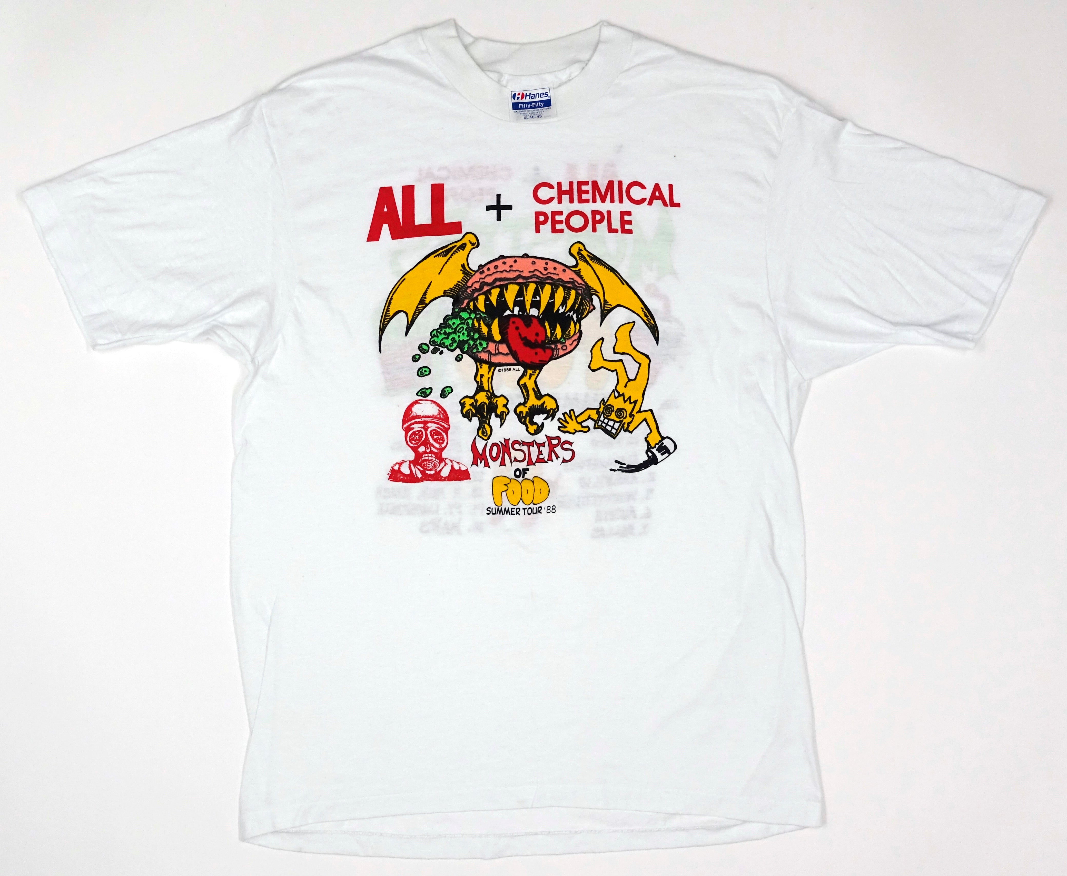 ALL + Chemical People - Monsters Of Food I Summer 1988 Shirt Size XL