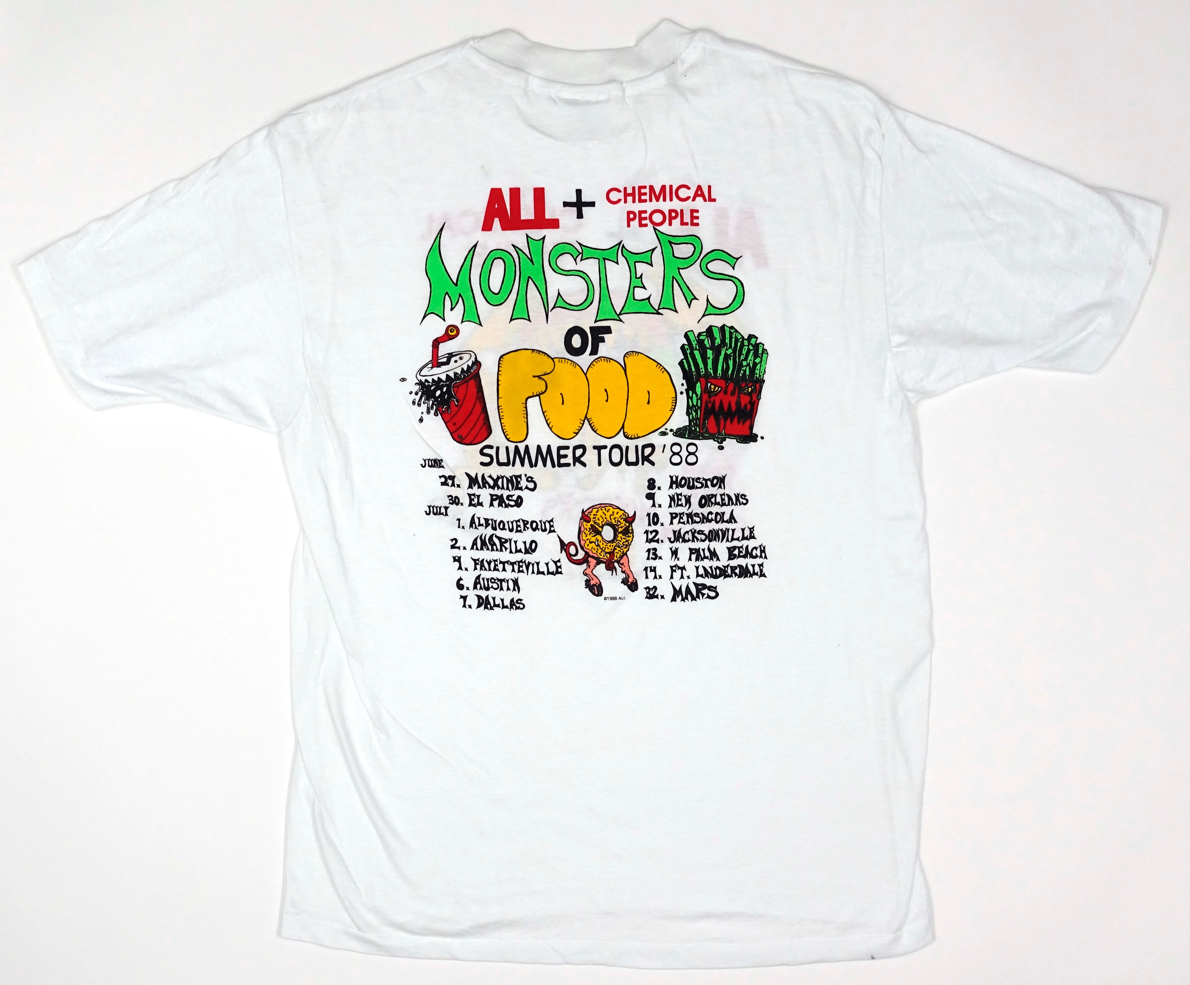 ALL + Chemical People - Monsters Of Food I Summer 1988 Shirt Size XL