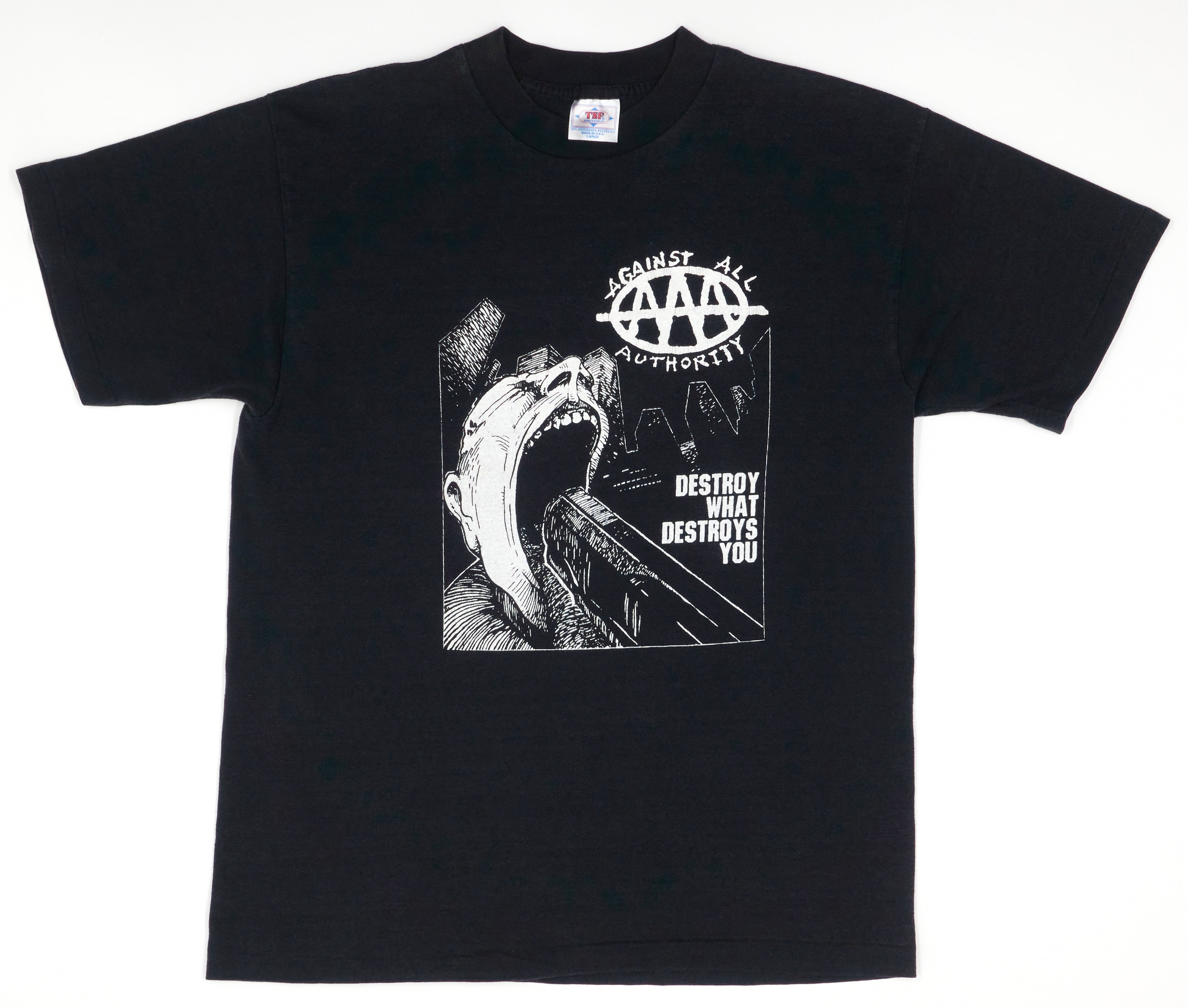 Against All Authority ‎– Destroy What Destroys You 1995 Tour Shirt Size Large