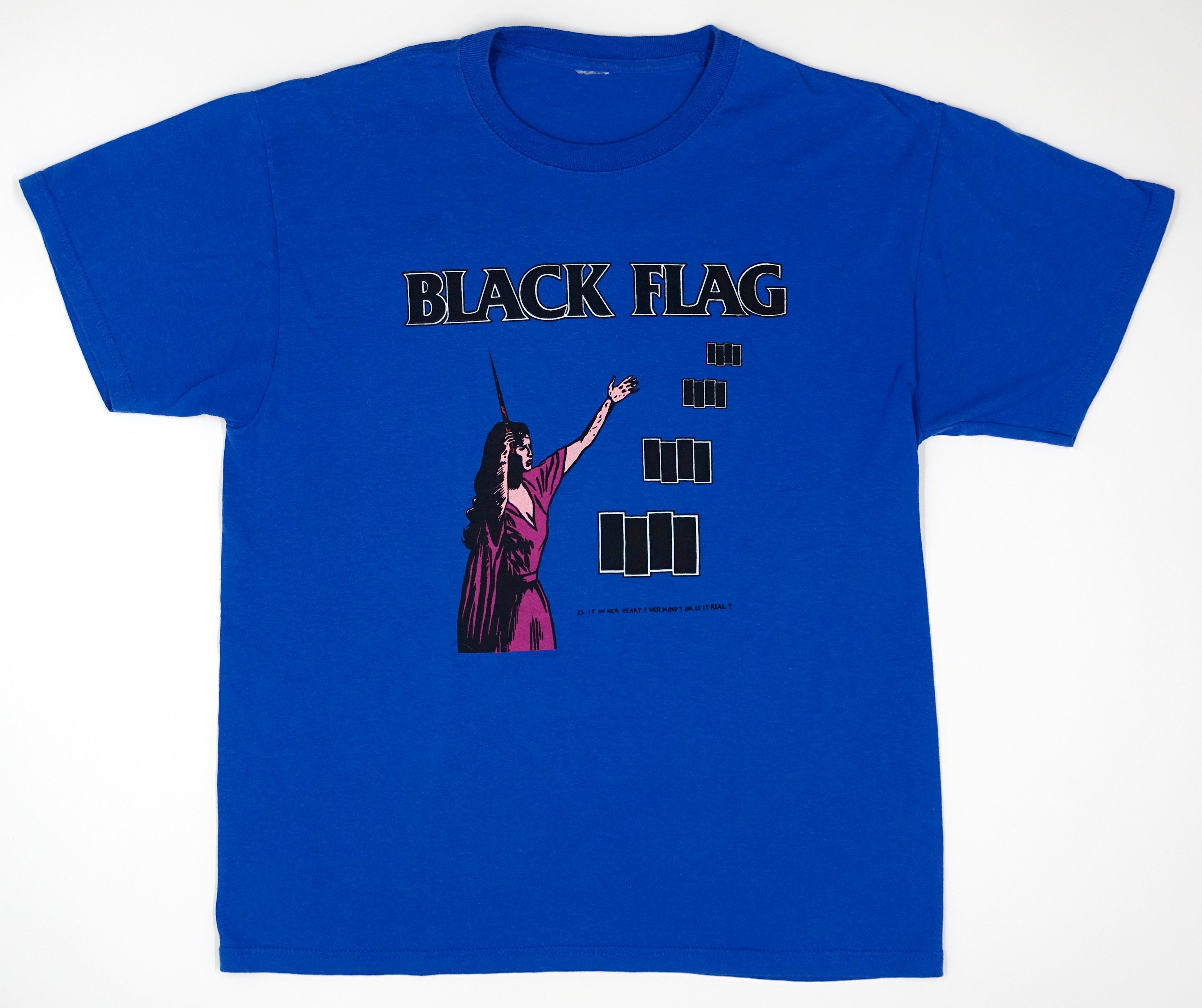 Black Flag - Is It In Her Heart / In My Head 1986 Tour Shirt (Bootleg By Me) Size Large