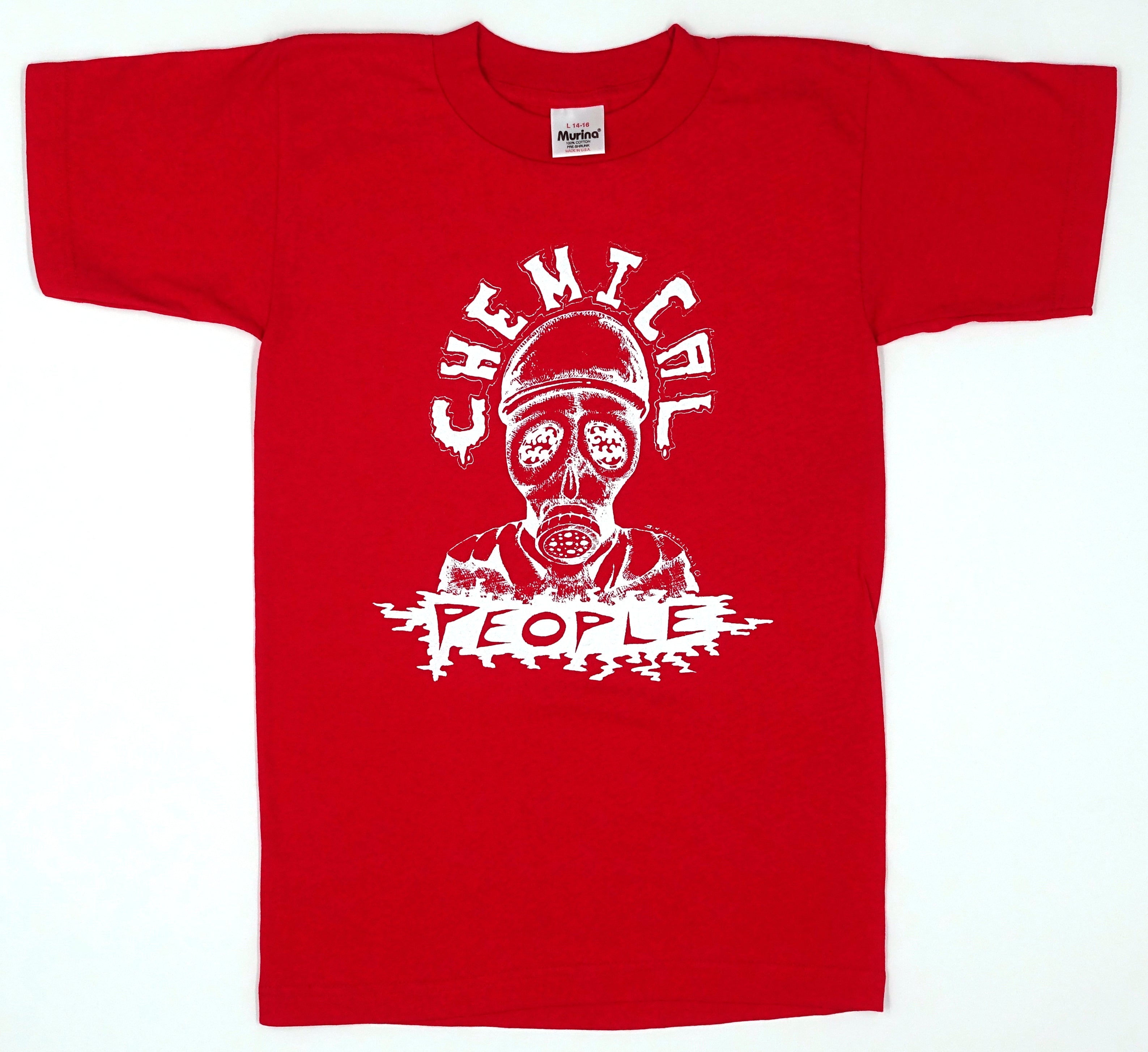 Chemical People - Gas Mask 90's Tour Shirt (Murina Red) Size Youth Large