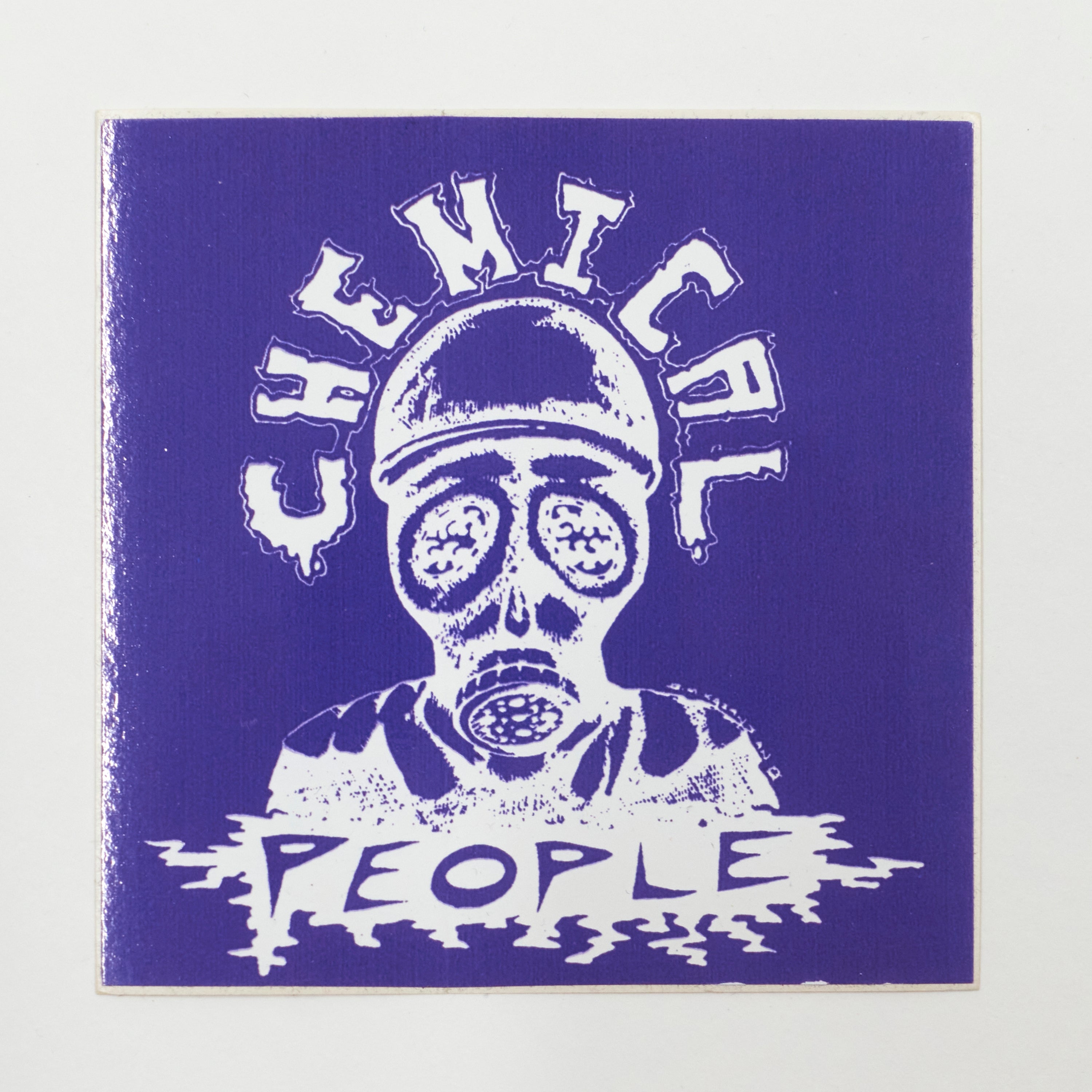 Chemical People - Gas Mask Purple 90's Deadstock Square Vinyl Sticker