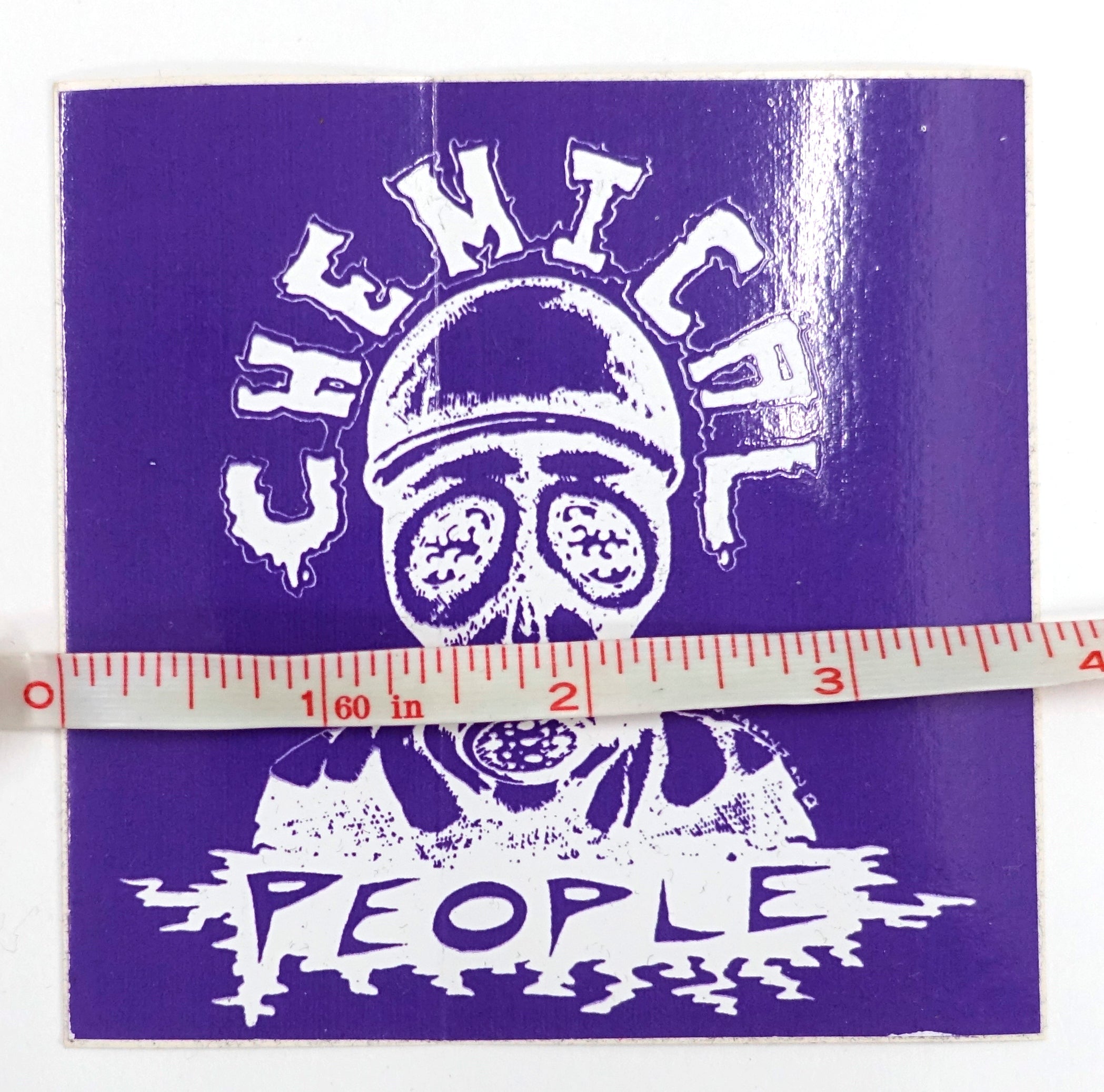 Chemical People - Gas Mask Purple 90's Deadstock Square Vinyl Sticker