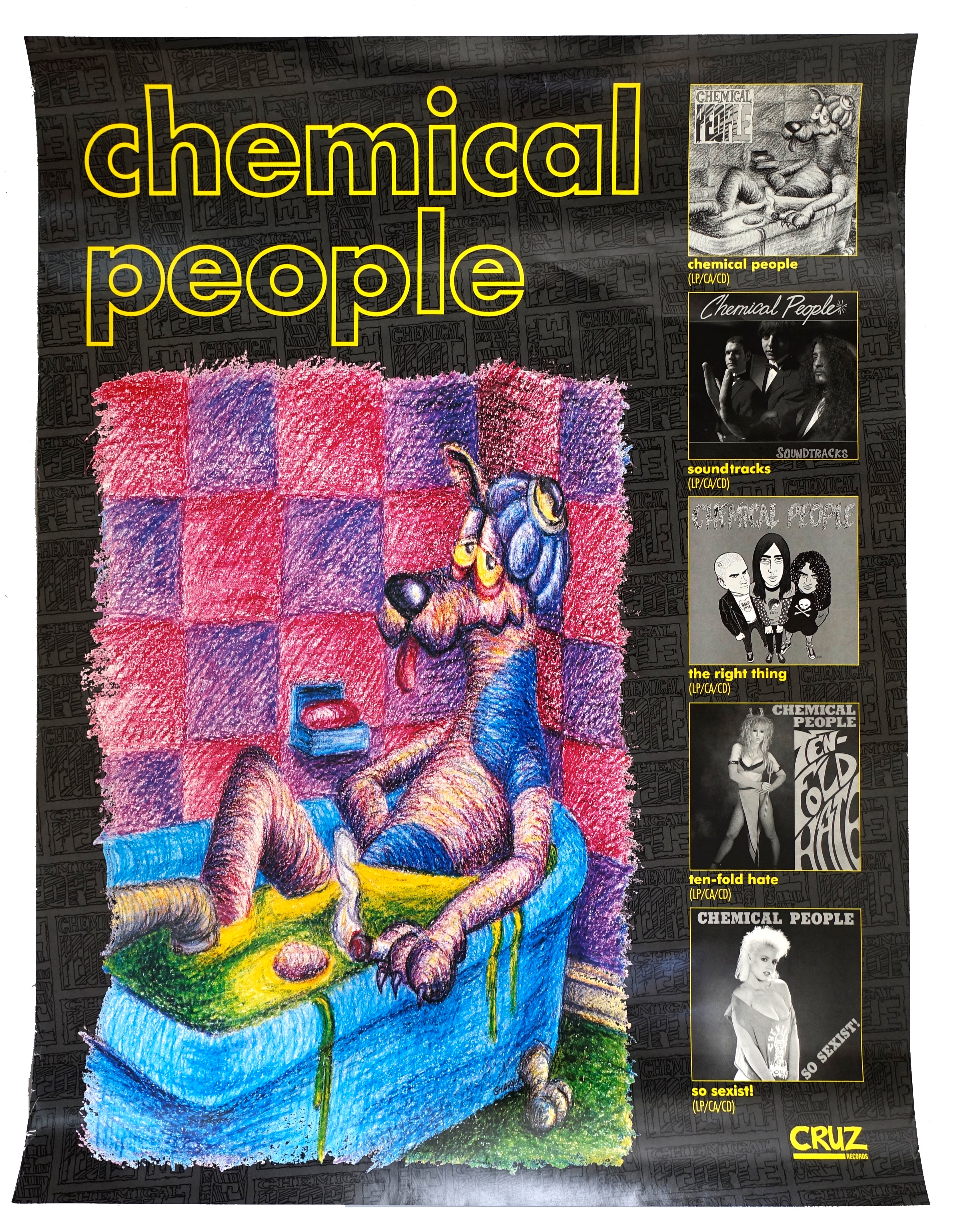 Chemical People - Self Titled Cruz Records 1992 Promo Poster