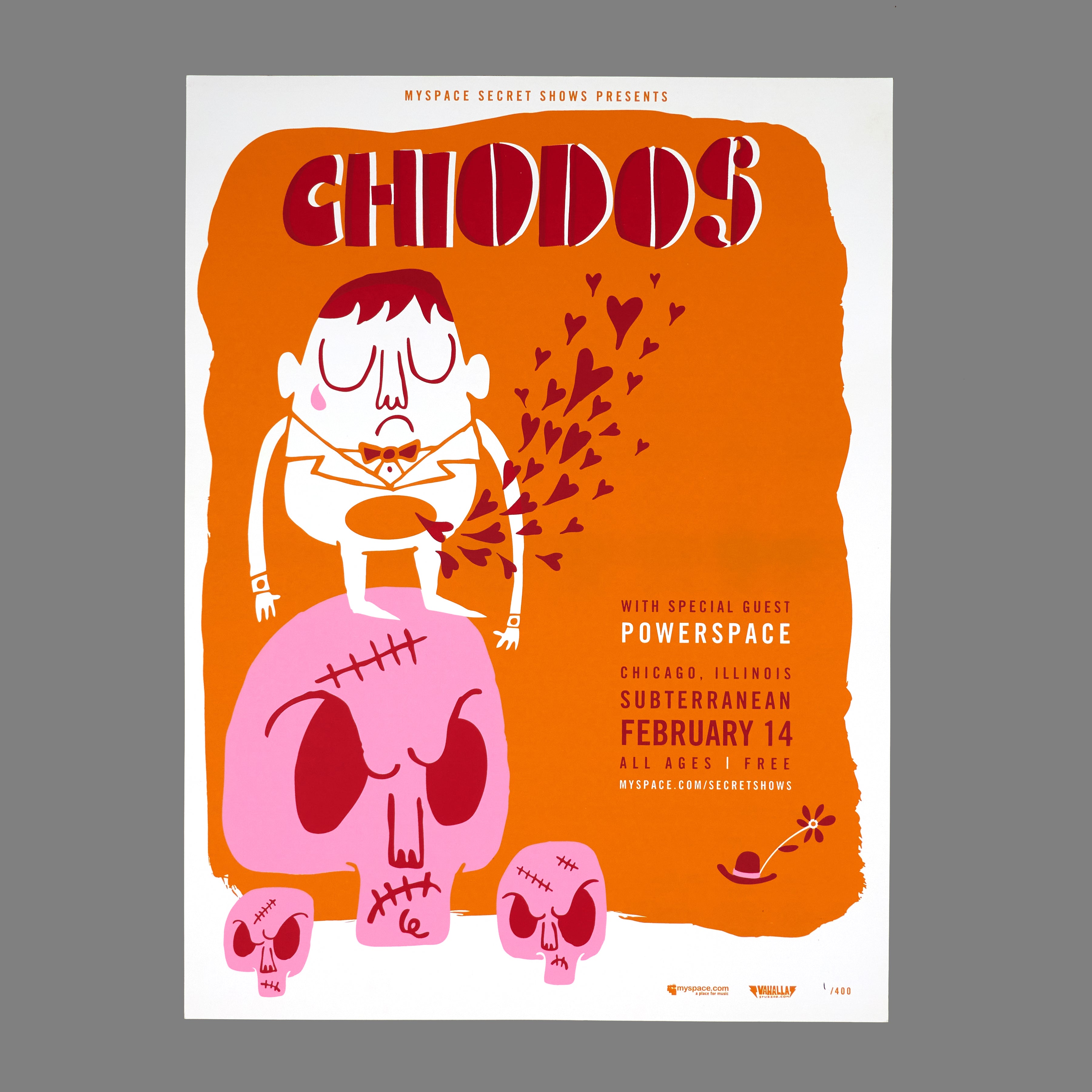 Chiodos / Powerspace - 2008 MySpace Secret Show 18X24 Inch Silkscreened Poster Number 1 Of 400