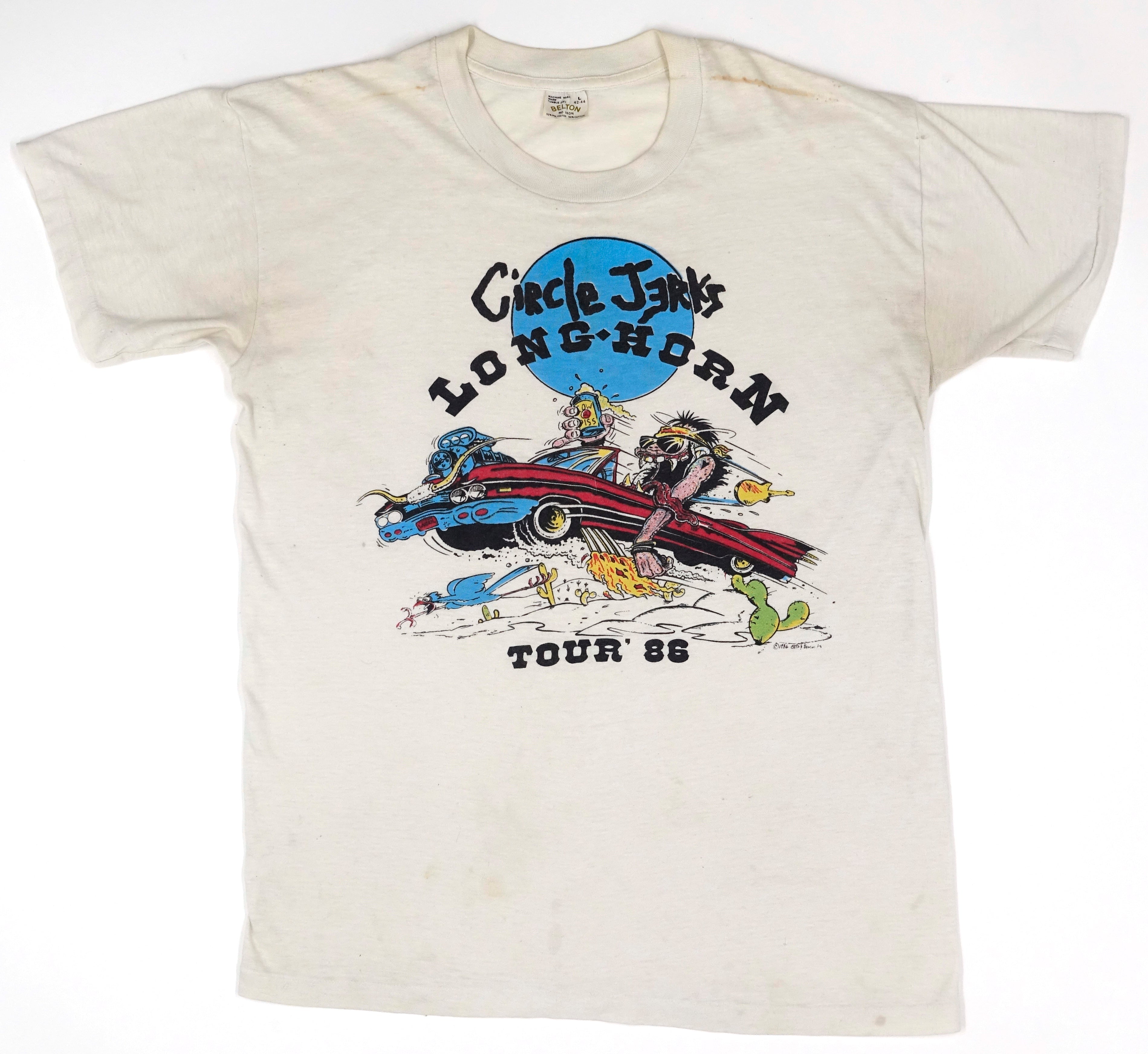 Circle Jerks - Long Horn 1986 World Tour Shirt Size Large