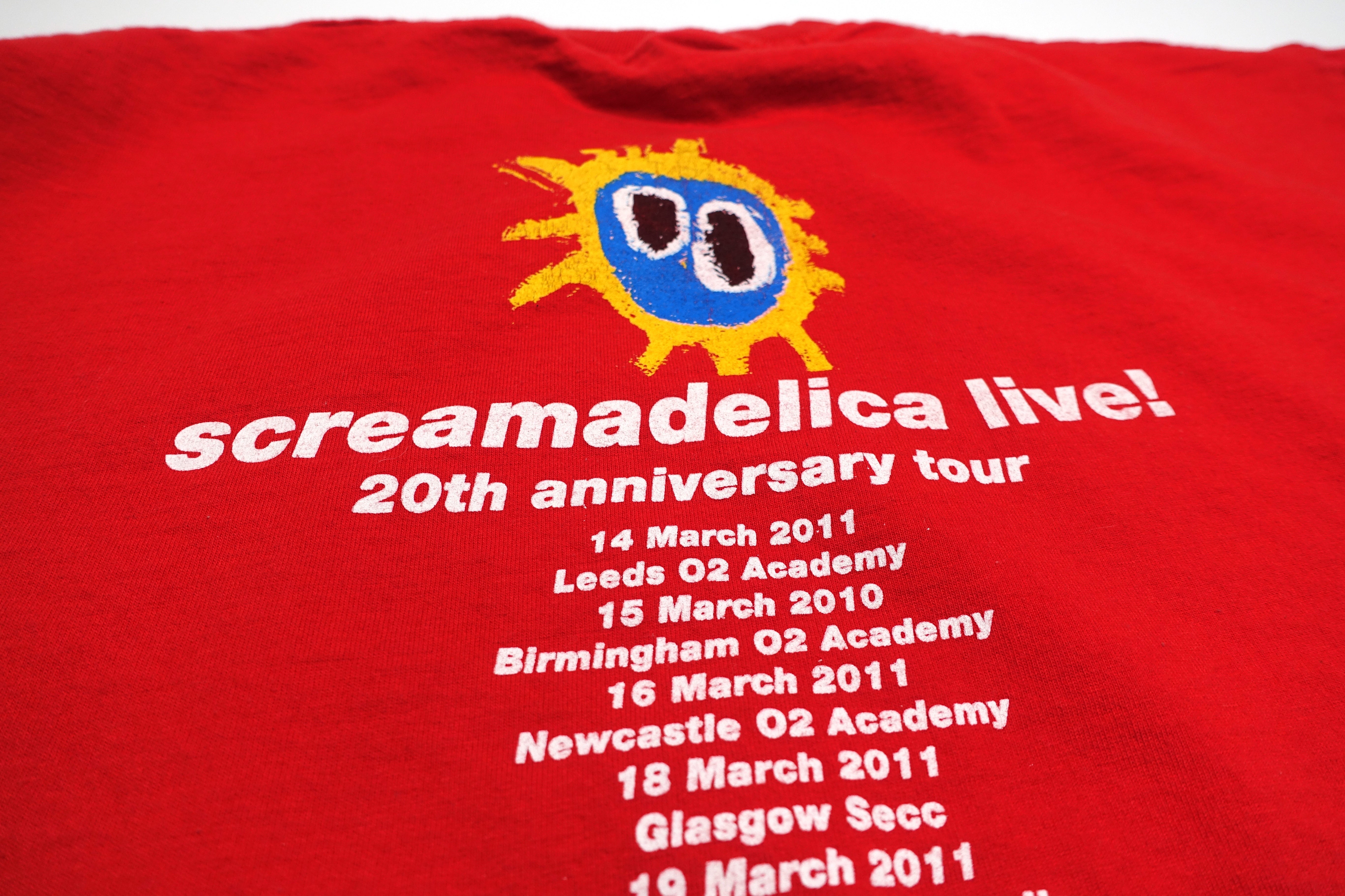 Primal Scream ‎– Screamadelica Live! 20th Anniversary 2011 Tour Shirt Size XL