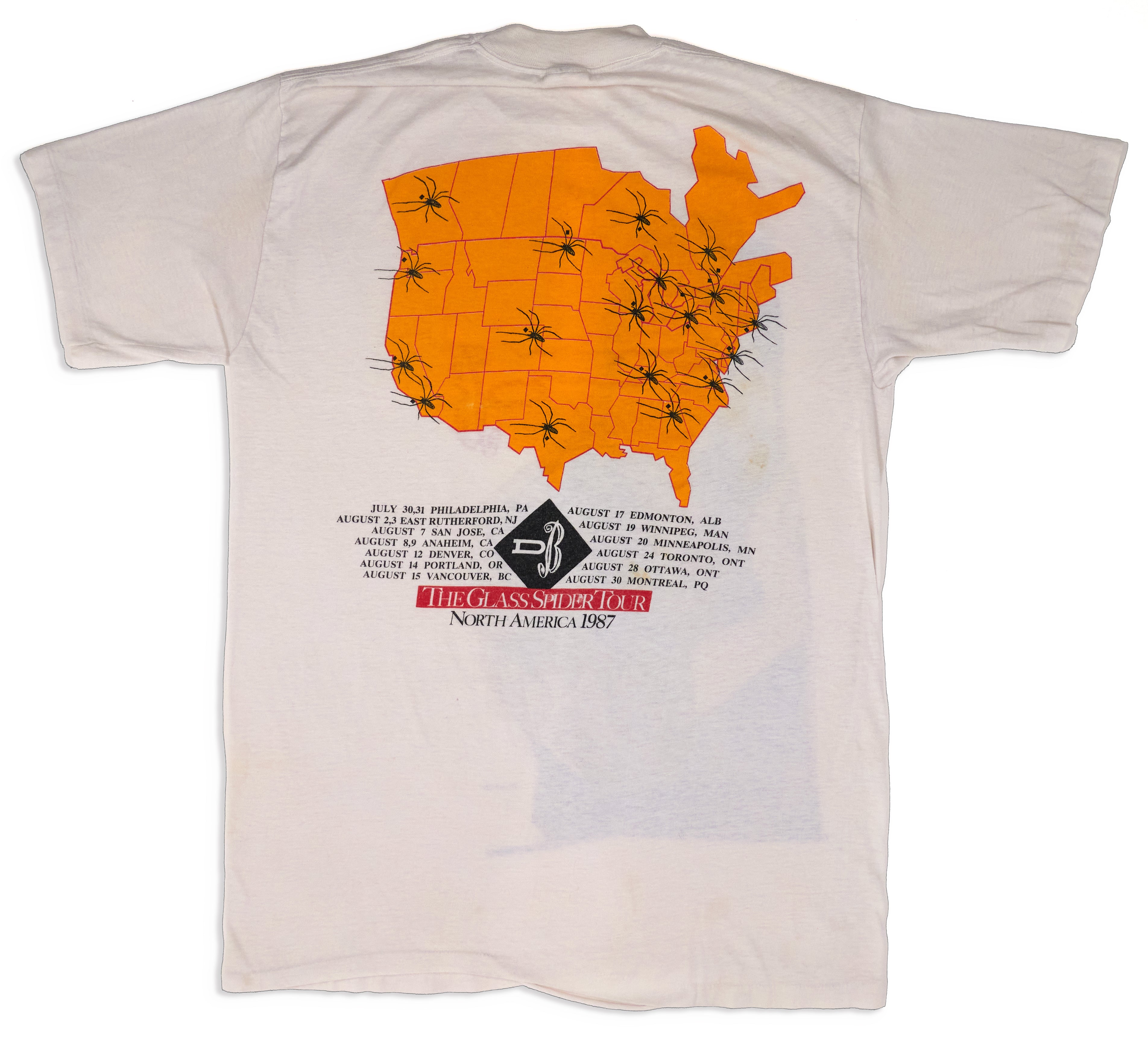 David Bowie - The Glass Spider North American 1987 Tour Shirt Size OSFA / XL