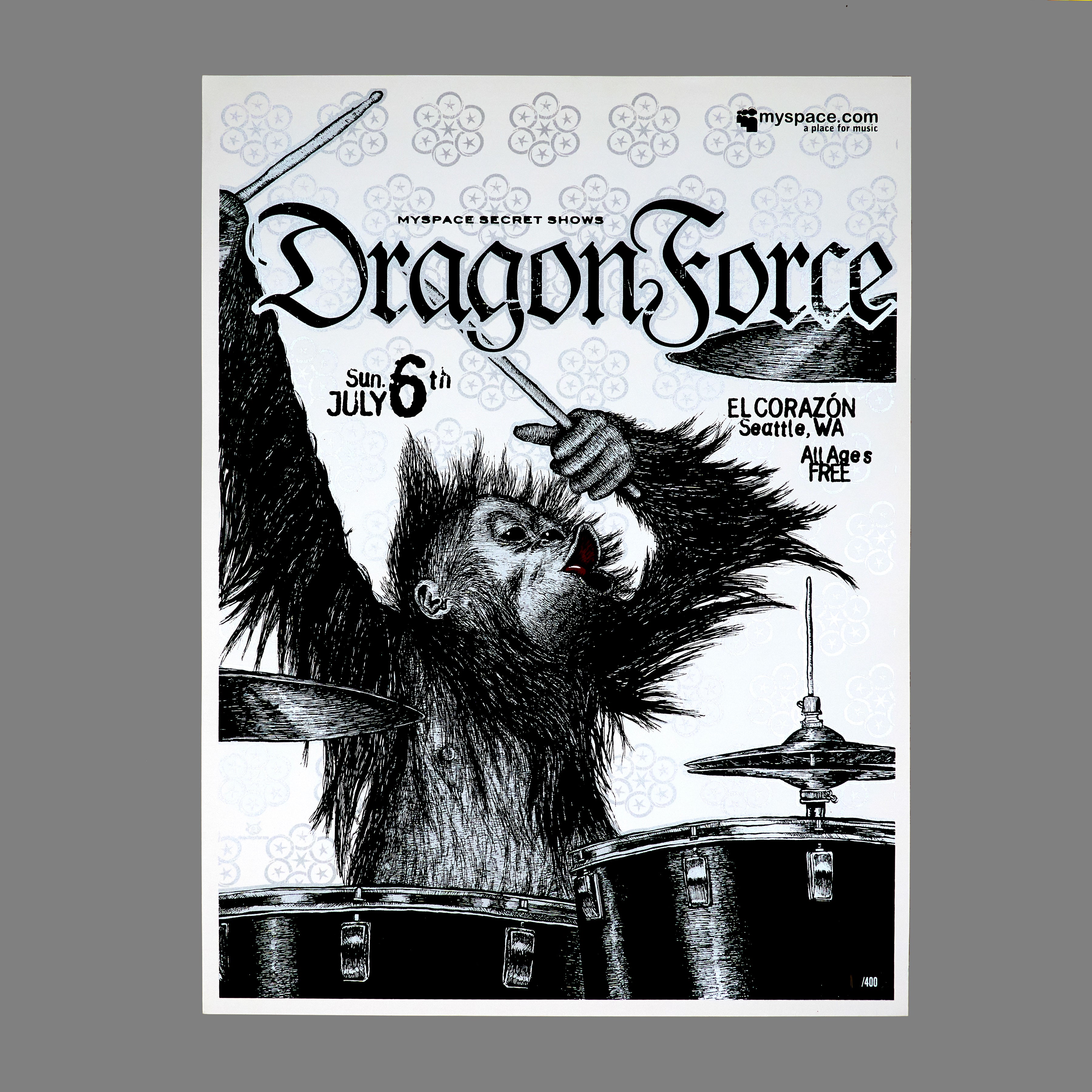 Dragonforce - 2008 MySpace Secret Show 18X24 Inch Silkscreened Poster Number 1 Of 400