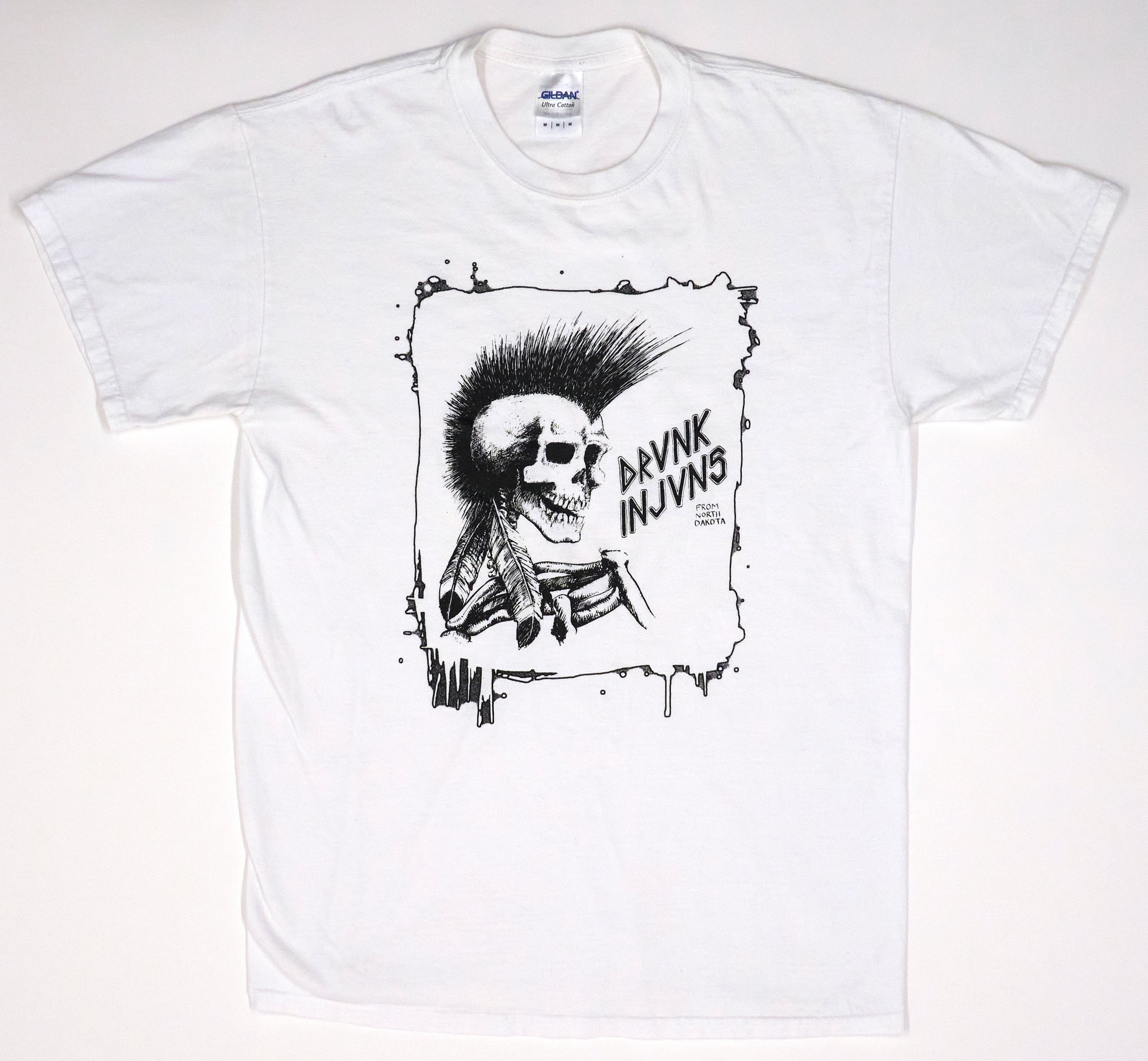 Drunk Injuns - Mowhawk Skull From North Dakota Shirt Size Medium