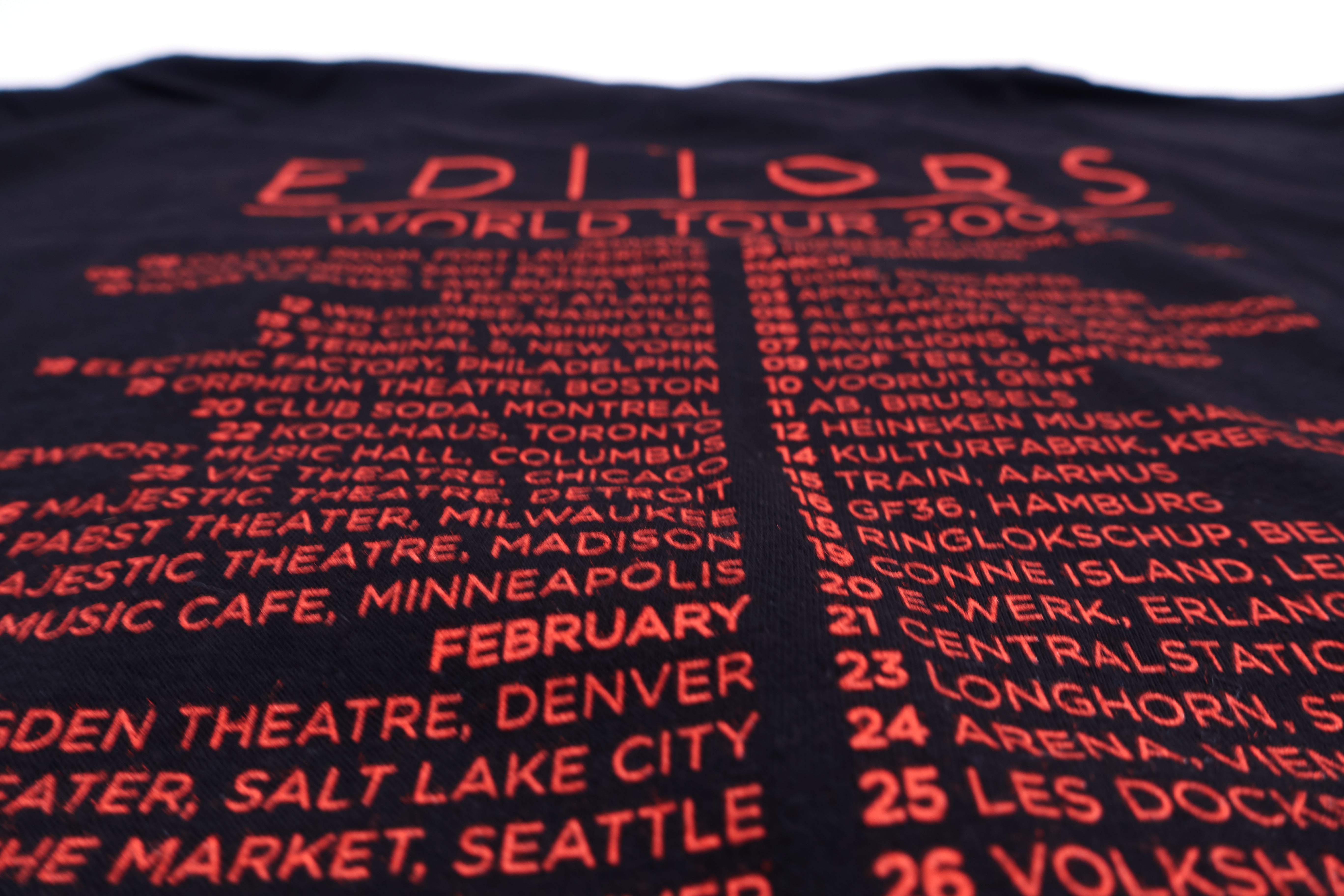 Editors - An End Has A Start World Digital Blocks Tour 2008 Tour Shirt Size Medium