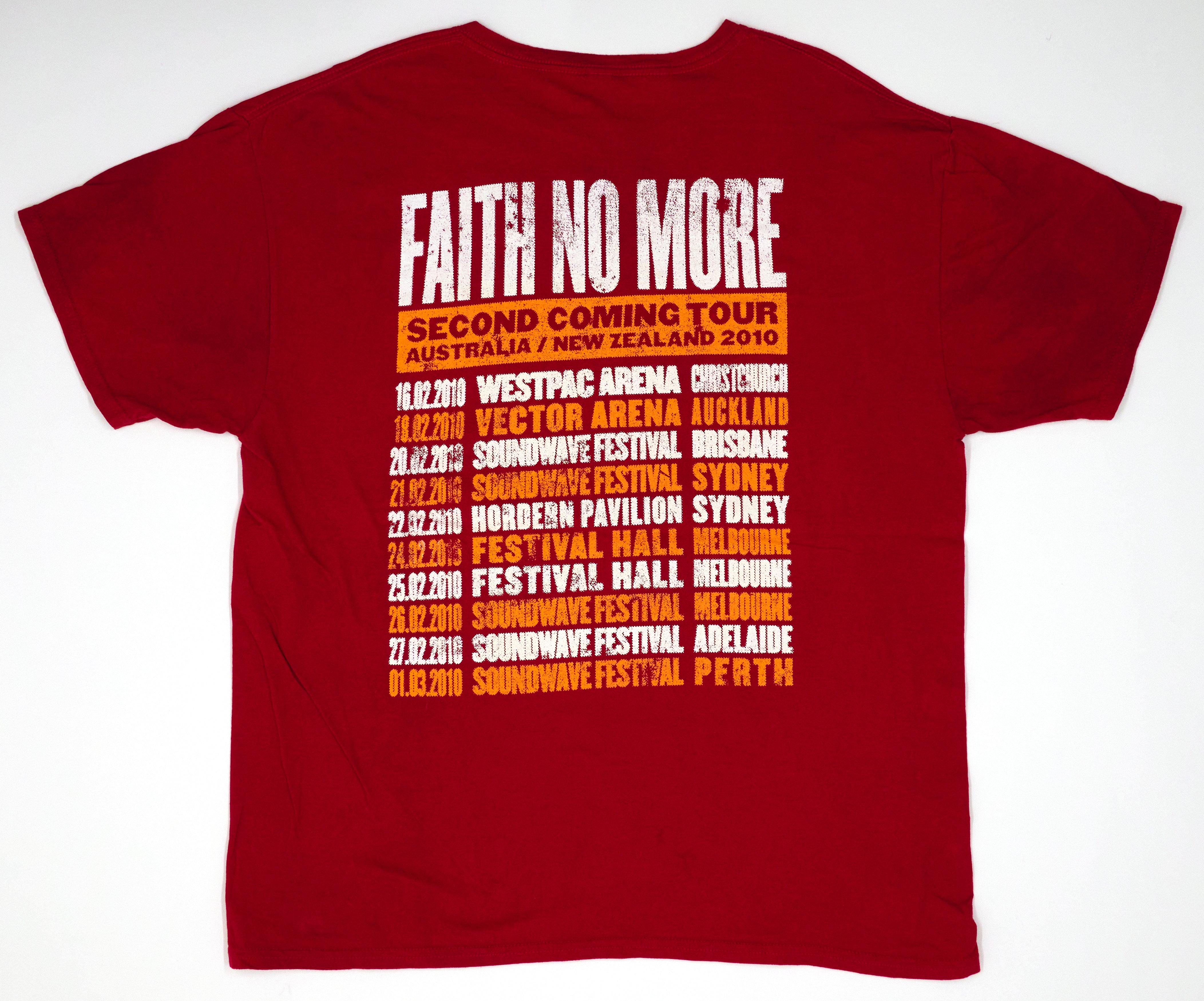 Faith No More - Happy Birthday Fucker Australia NZ Second Coming 2010 Tour Shirt Size XL