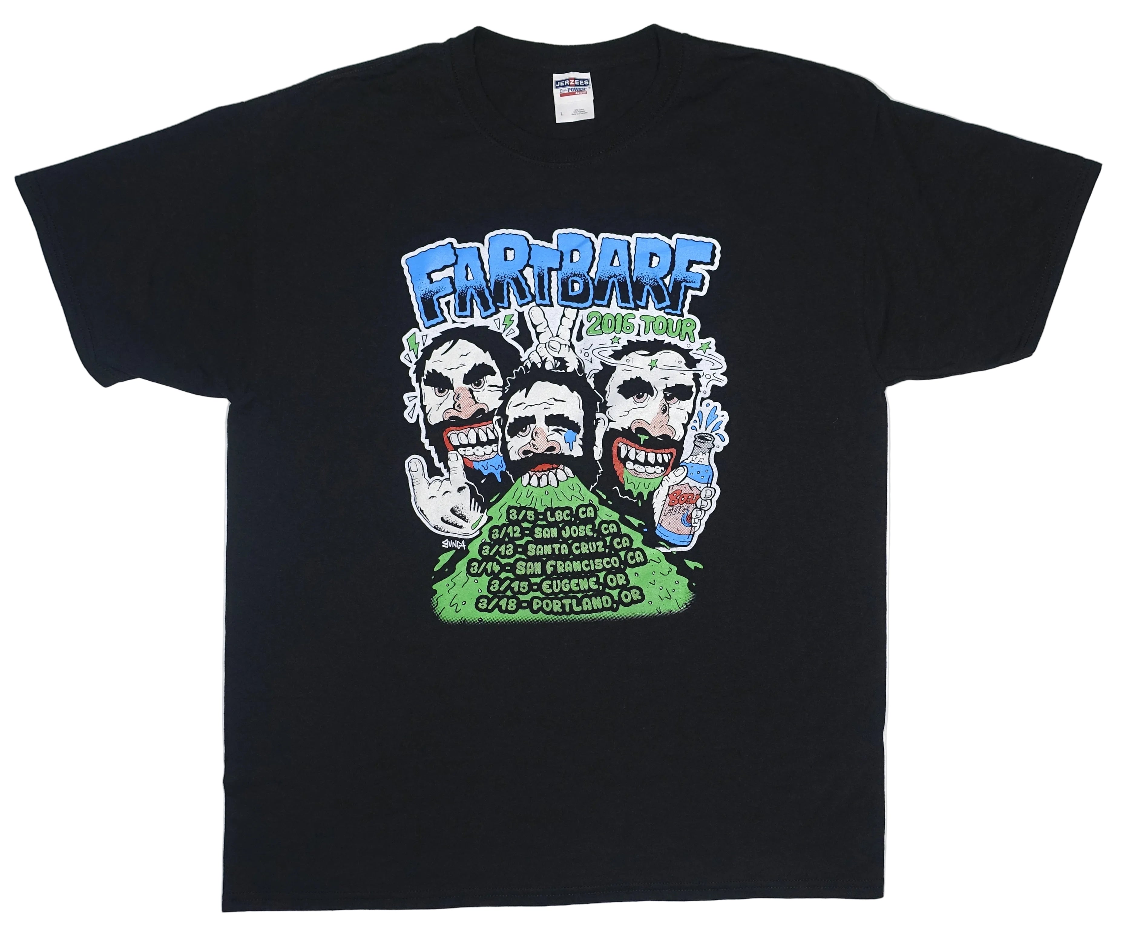Fartbarf - Vomit by Bunga 2016 North American West Coast Tour Shirt Size Large