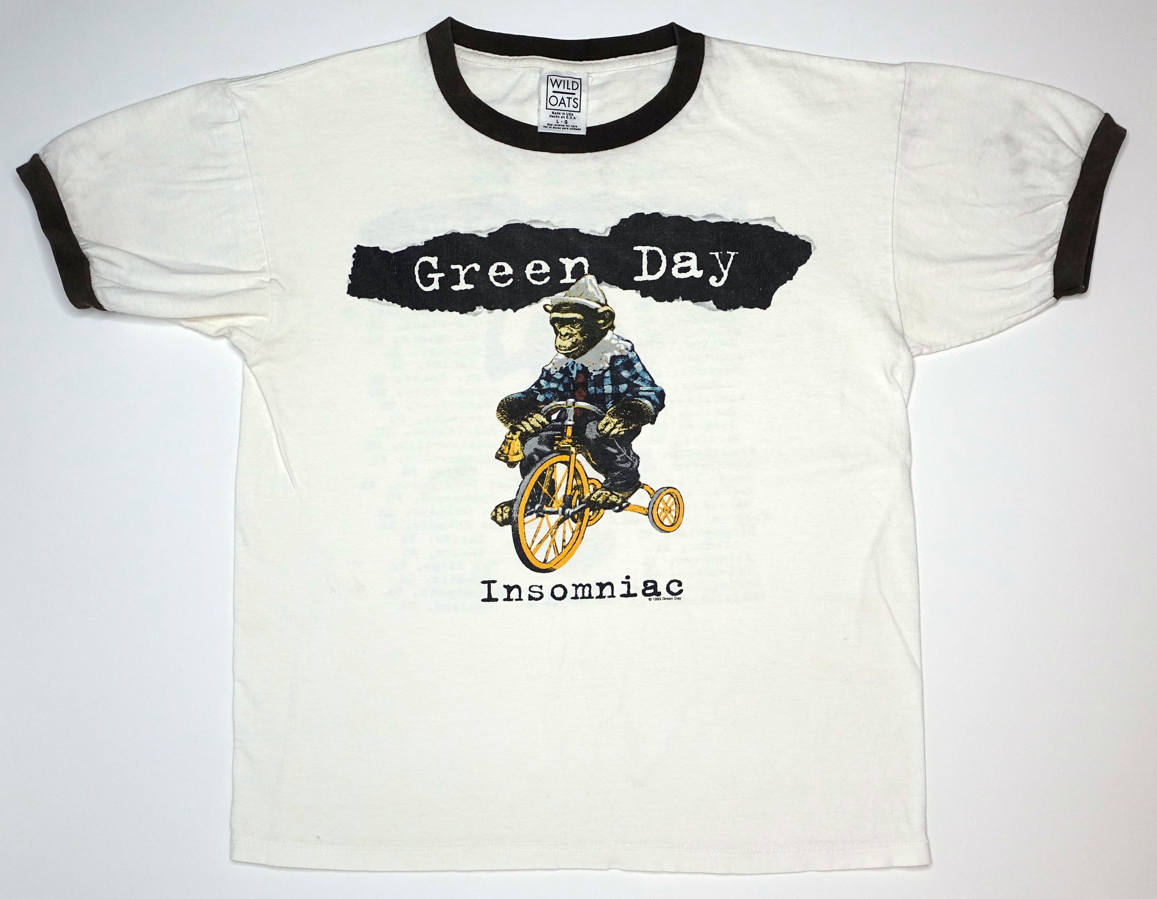 Green Day - Winston Smith Insomniac 1995 North American Tour Shirt Size Large