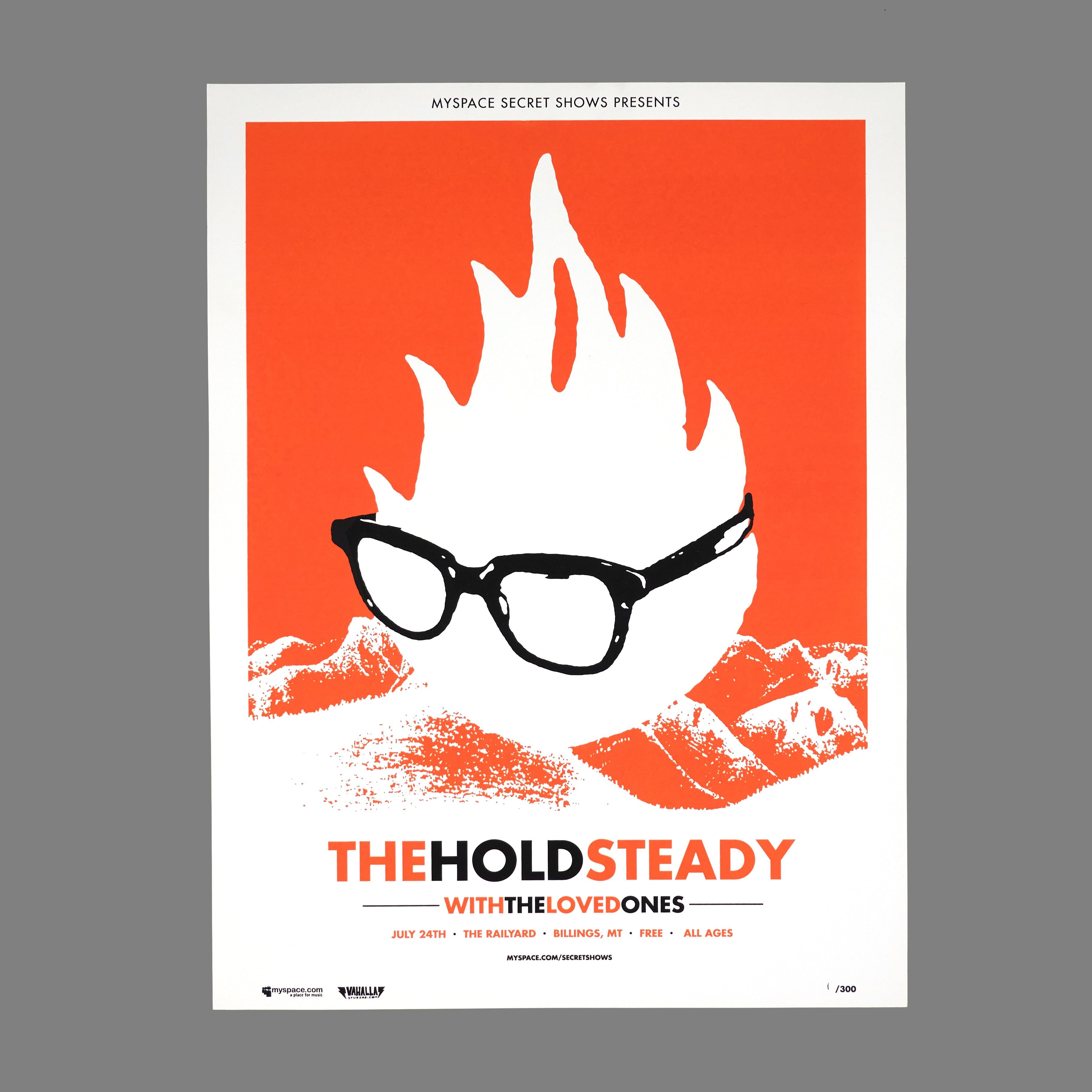 Hold Steady / The Loved Ones - 2008 MySpace Secret Show 18X24 Inch Silkscreened Poster Number 1 Of 300