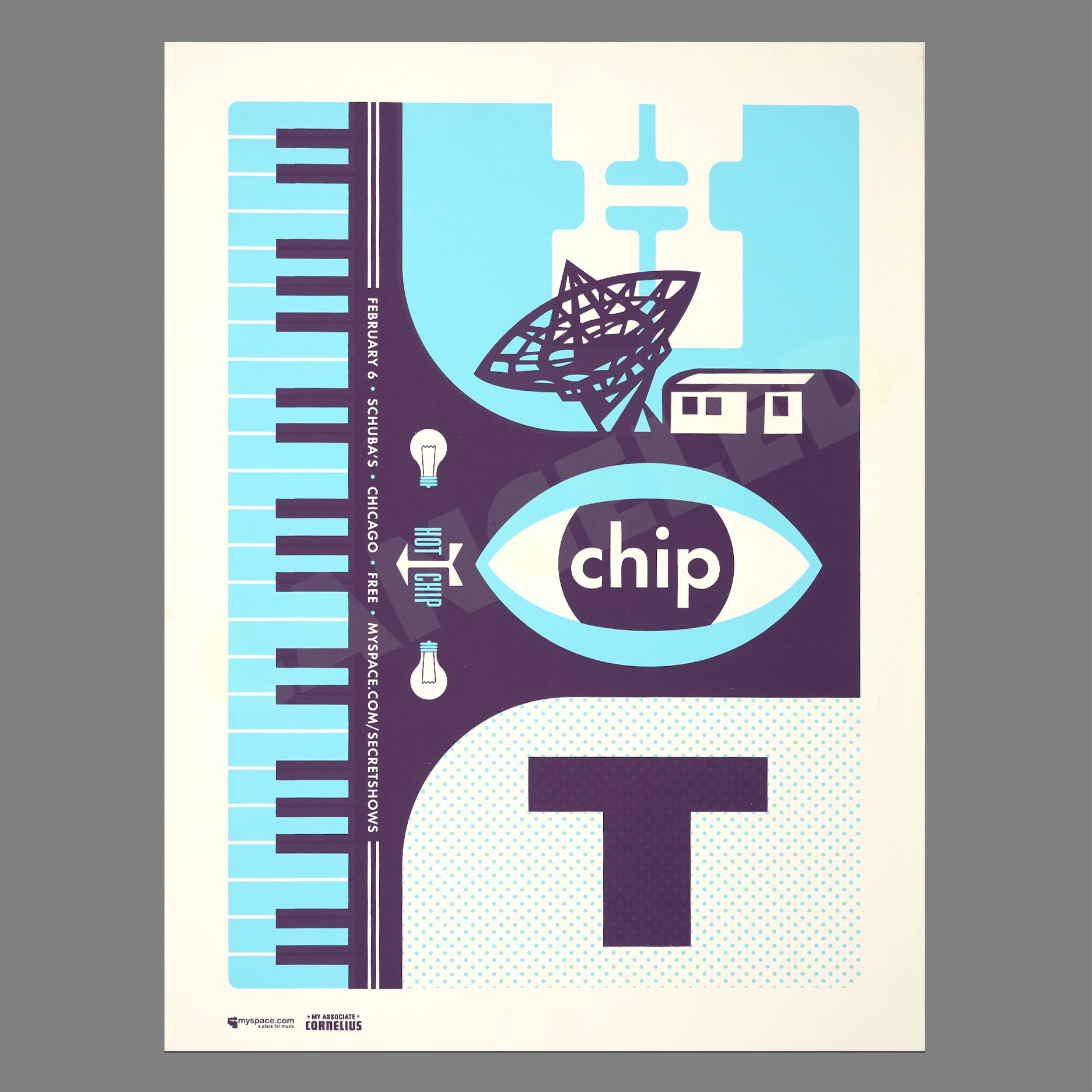 Hot Chip - 2008 MySpace Secret Show 18X24 Inch Silkscreened Poster Cancelled Version