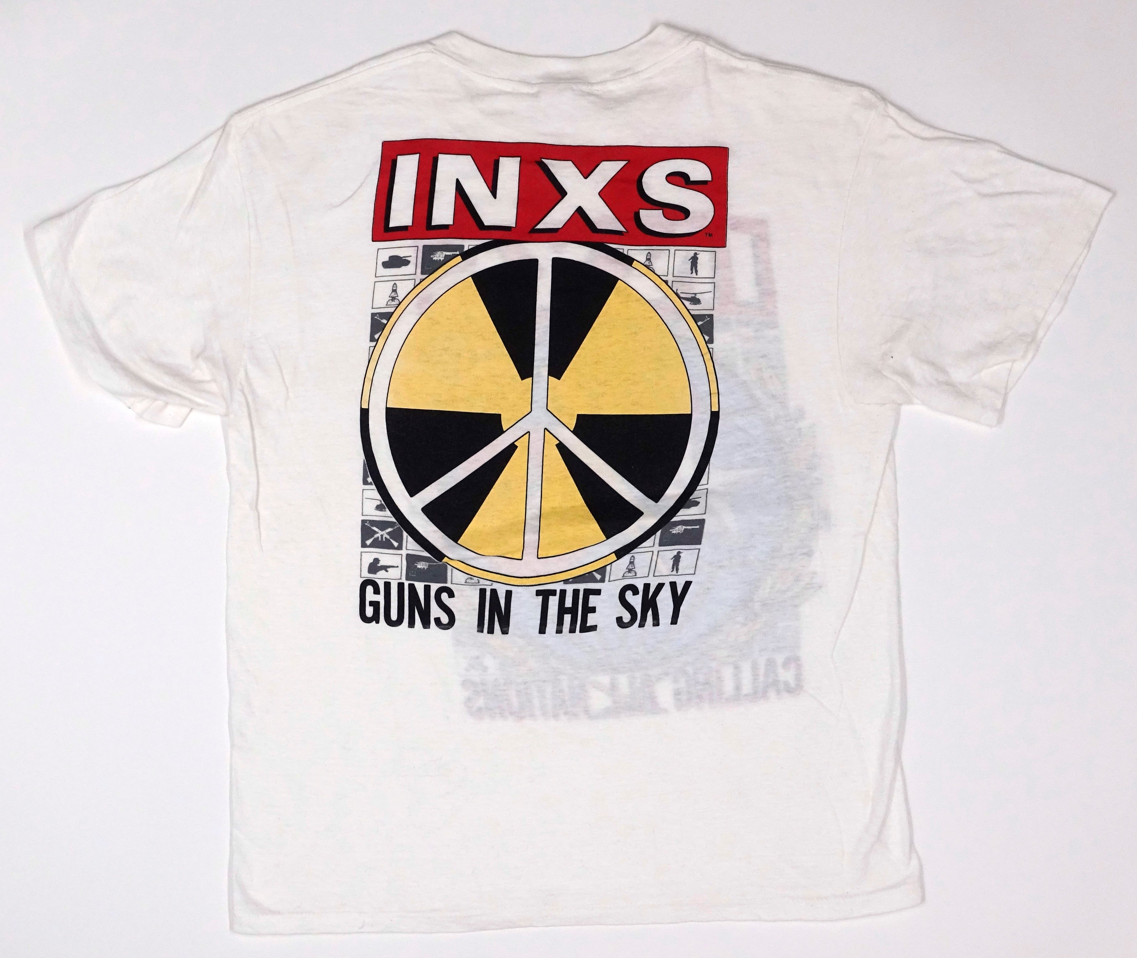 INXS - Calling All Nations Guns in The Sky World 1988 Tour Shirt Size