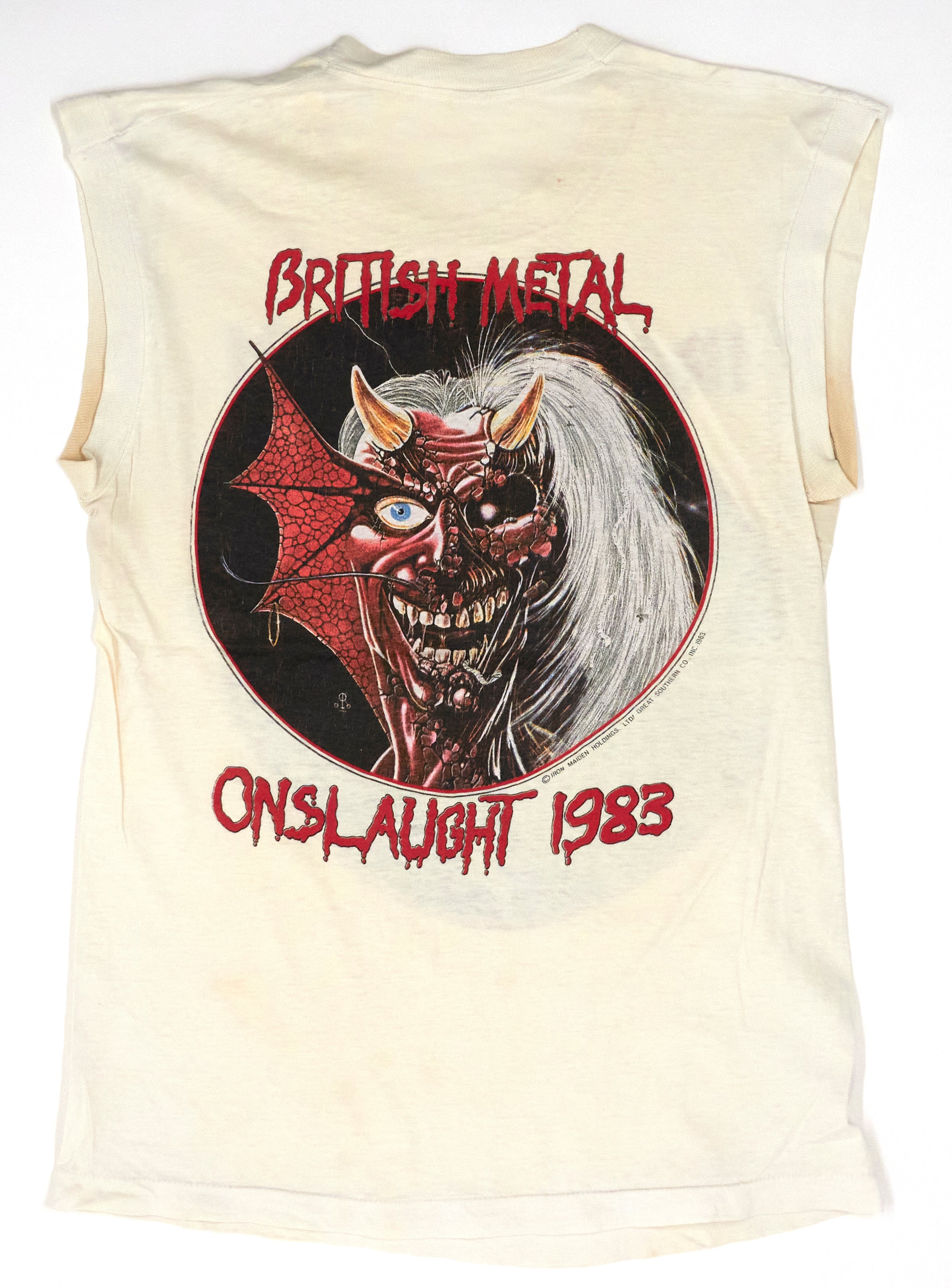 Iron Maiden – British Metal Onslaught 1983 Sleeveless Shirt Size Large