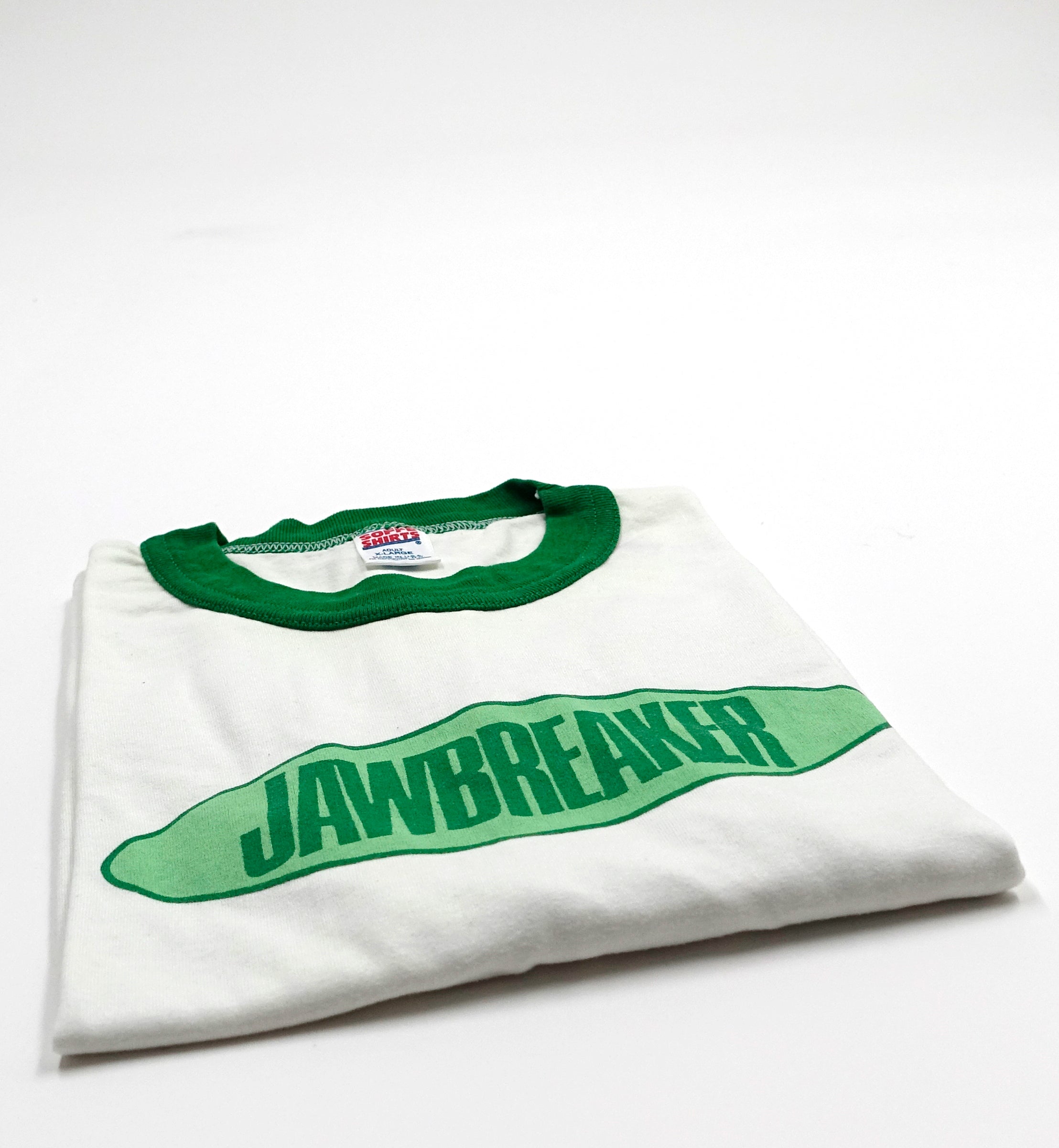 Jawbreaker - Green Oval Logo 90's Tour Ringer Shirt Size XL