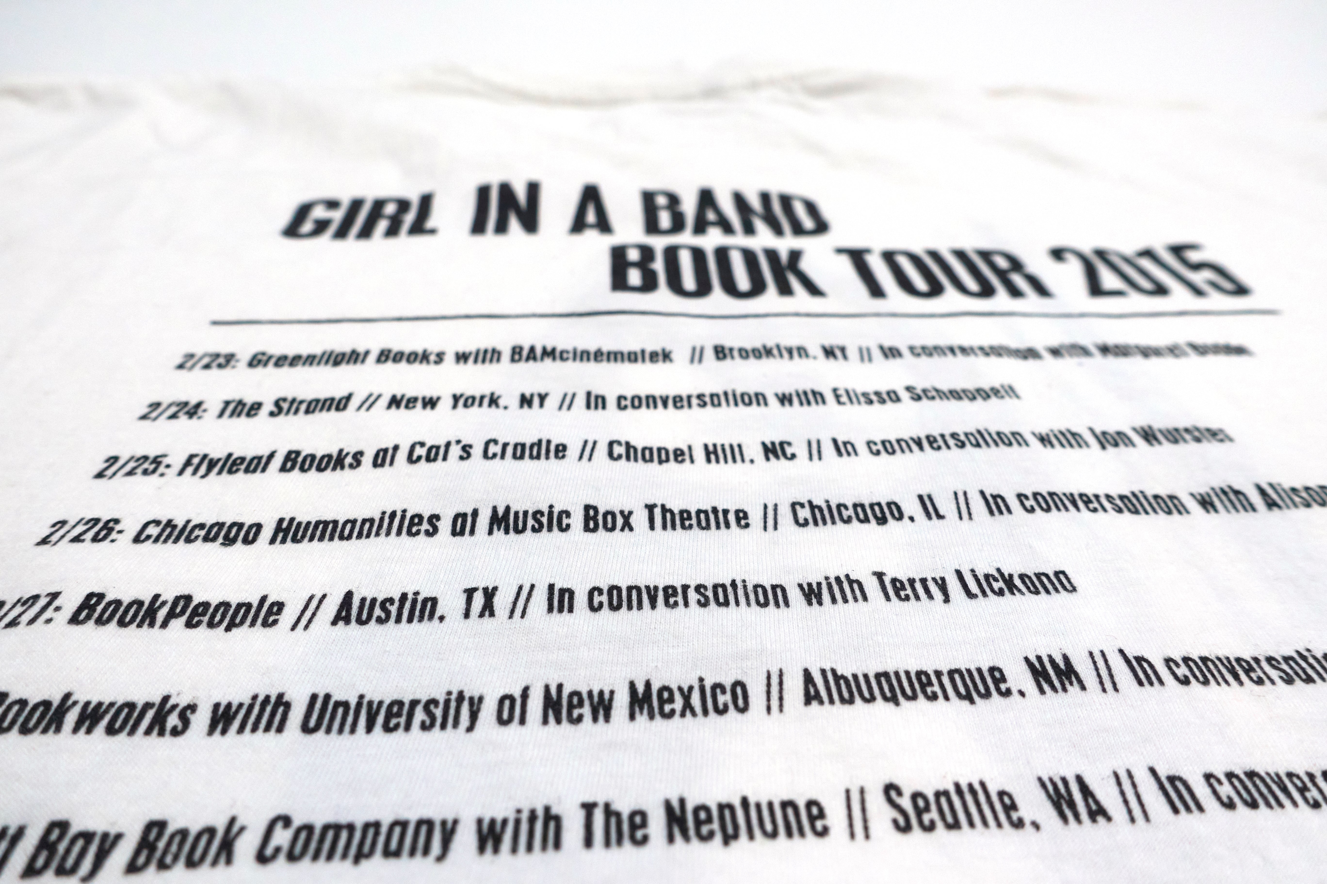 Kim Gordon - Girl In A Band 2015 Tour Shirt Size Large