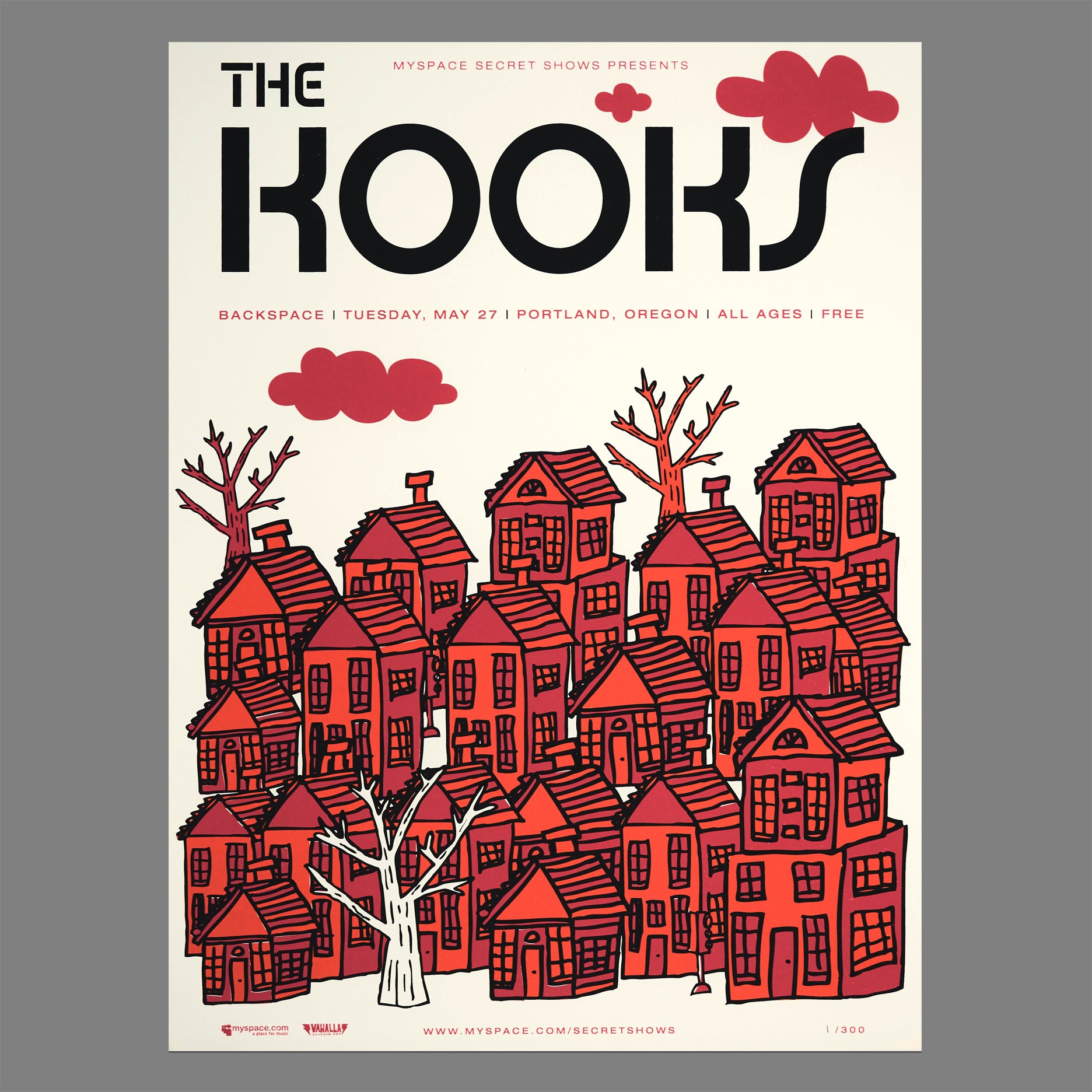 Kooks - 2008 MySpace Secret Show 18X24 Inch Silkscreened Poster Number 1 Of 300