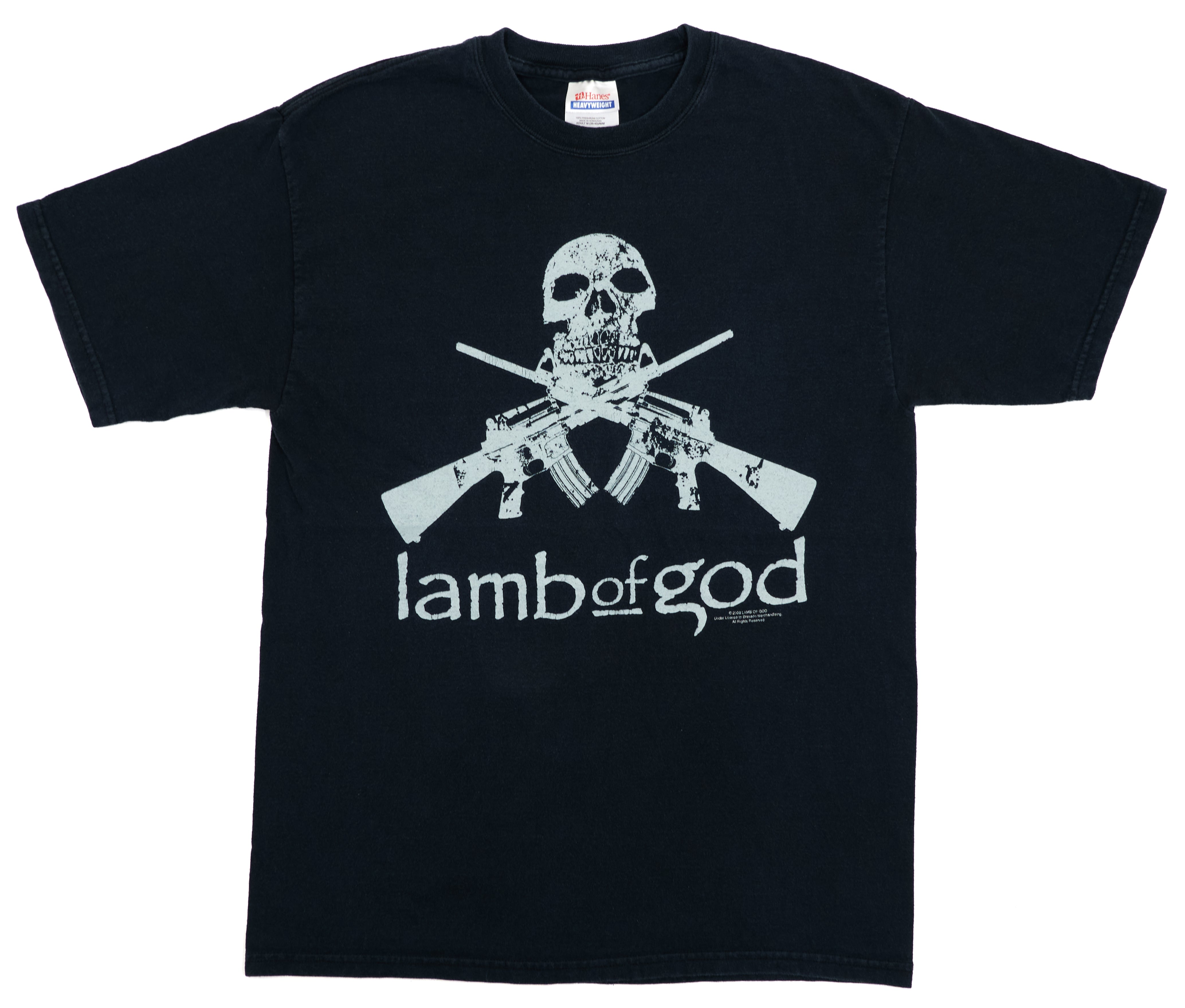 Lamb Of God – Sacrament Skull and Automatic Rifles 2006 Tour Shirt Size Medium