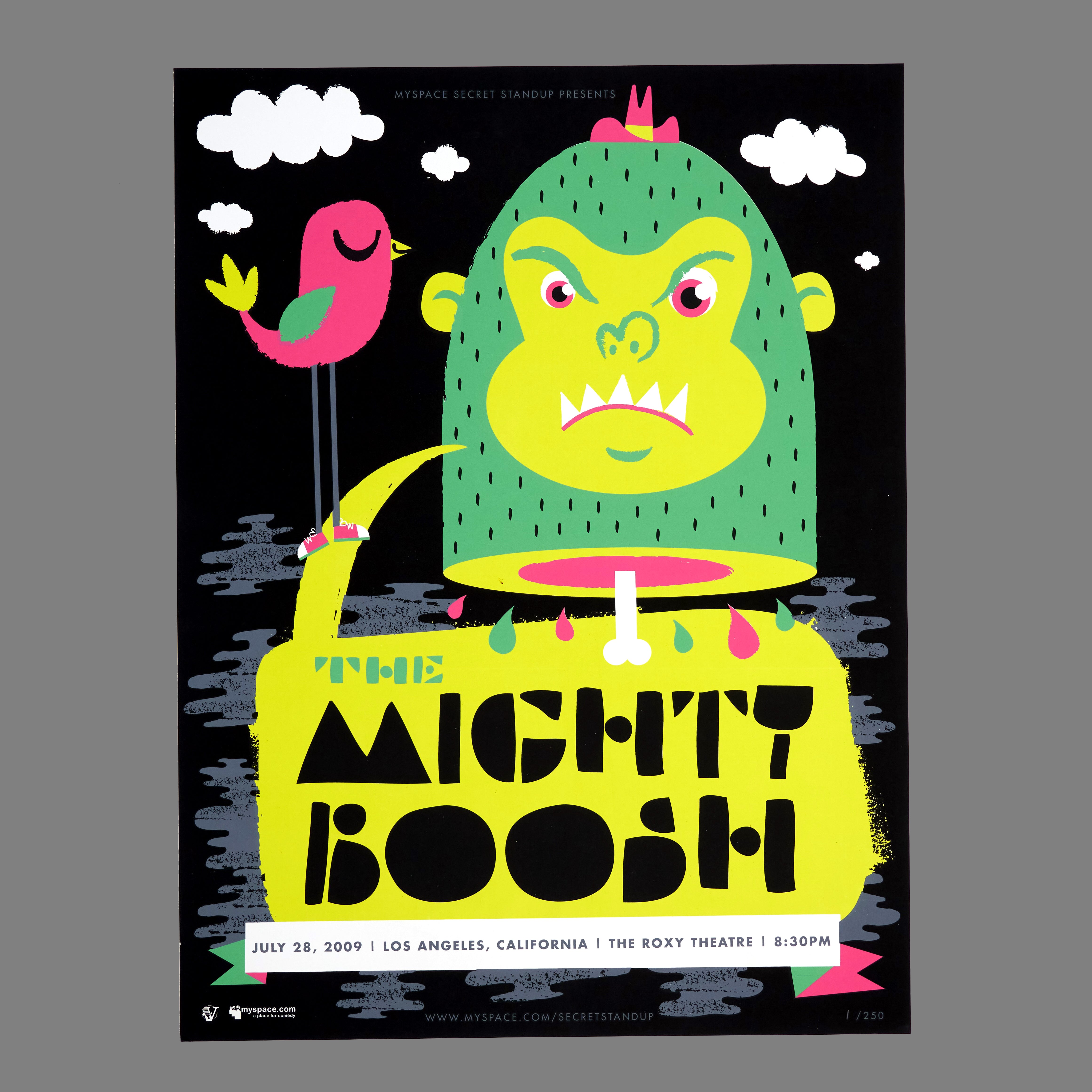 Mighty Boosh - 2009 MySpace Secret Show 18X24 Inch Silkscreened Poster (LA) Number 1 Of 250