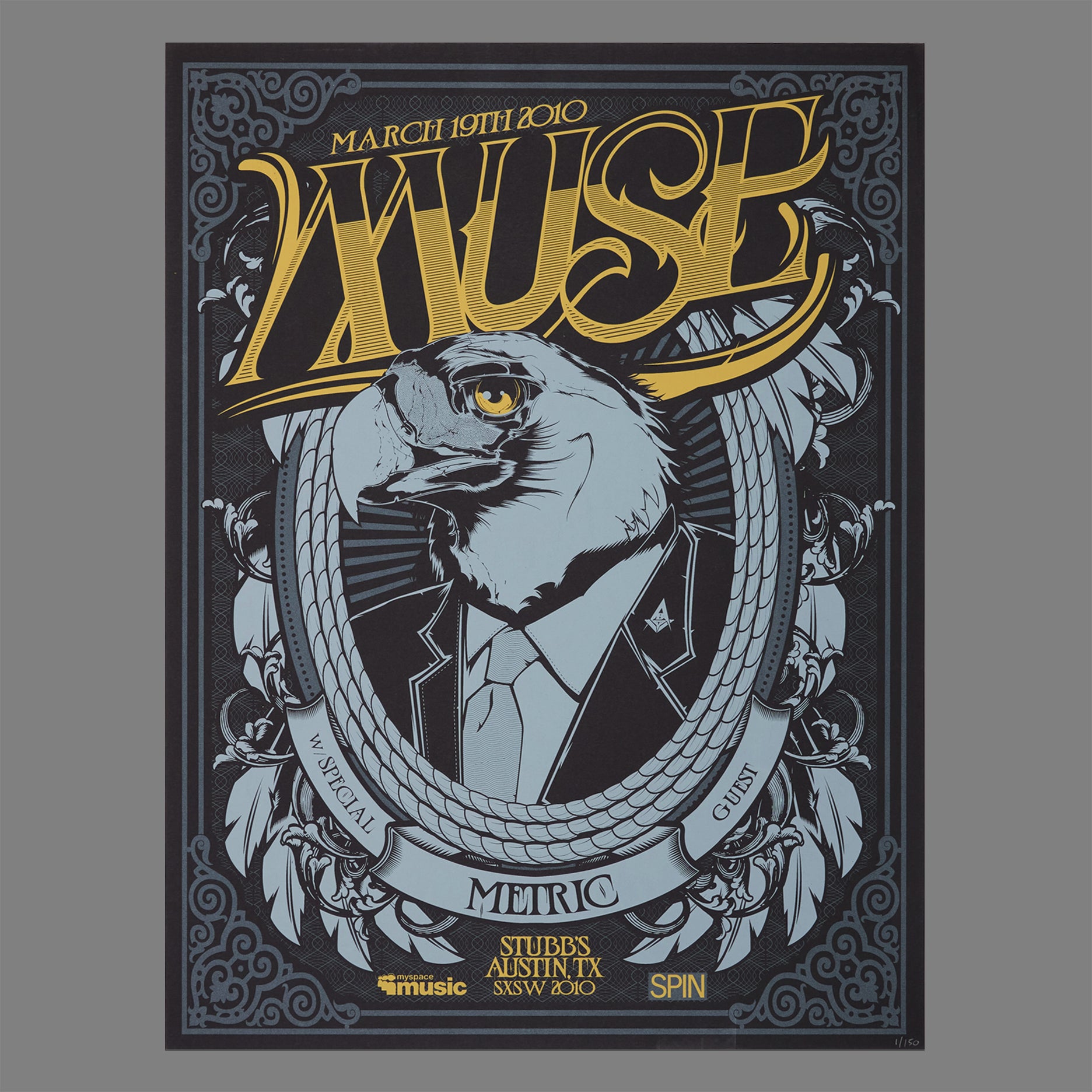 Muse / Metric - 2010 MySpace SXSW 18X24 Inch Silkscreened Poster Number 1 Of 150